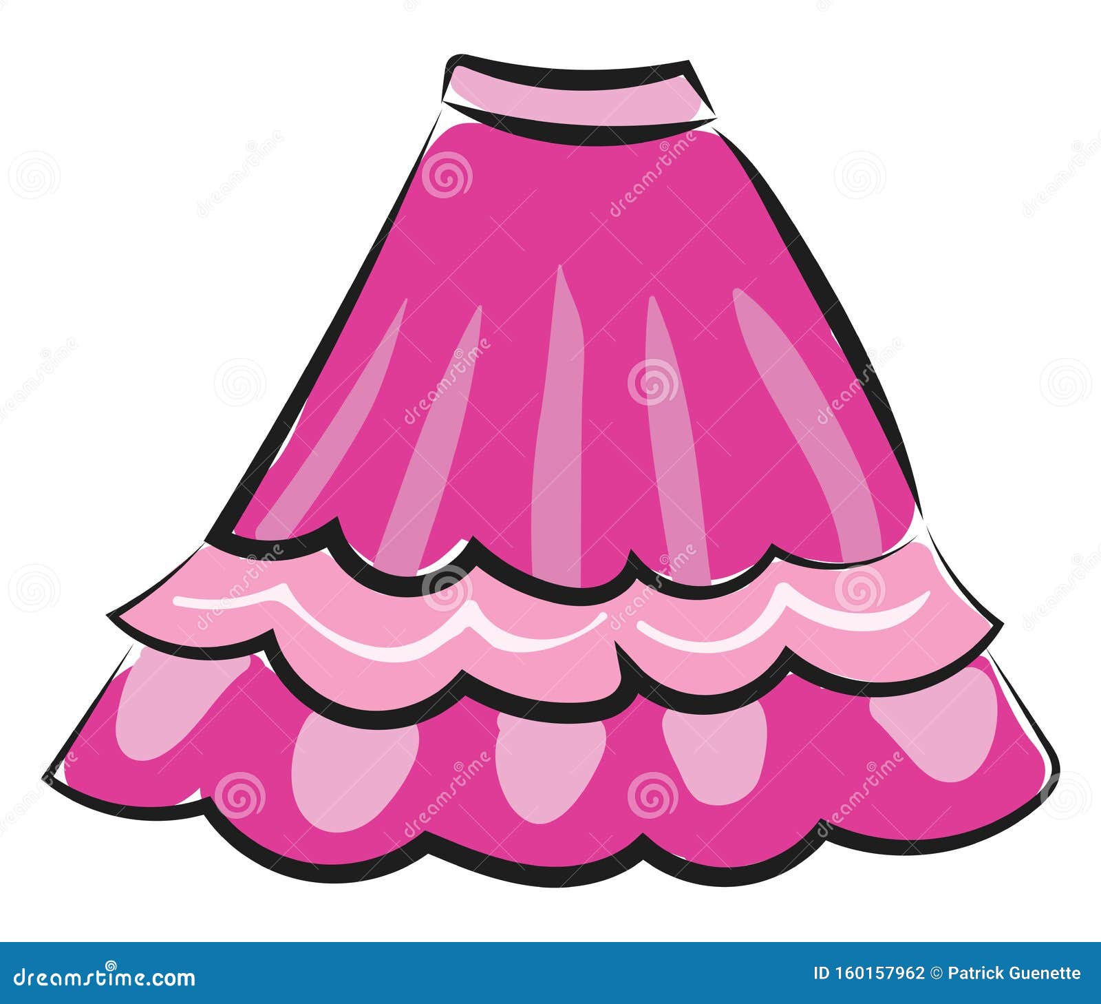 Painting of a Showcase Pink-colored Jupe Skirt for Children or Women ...