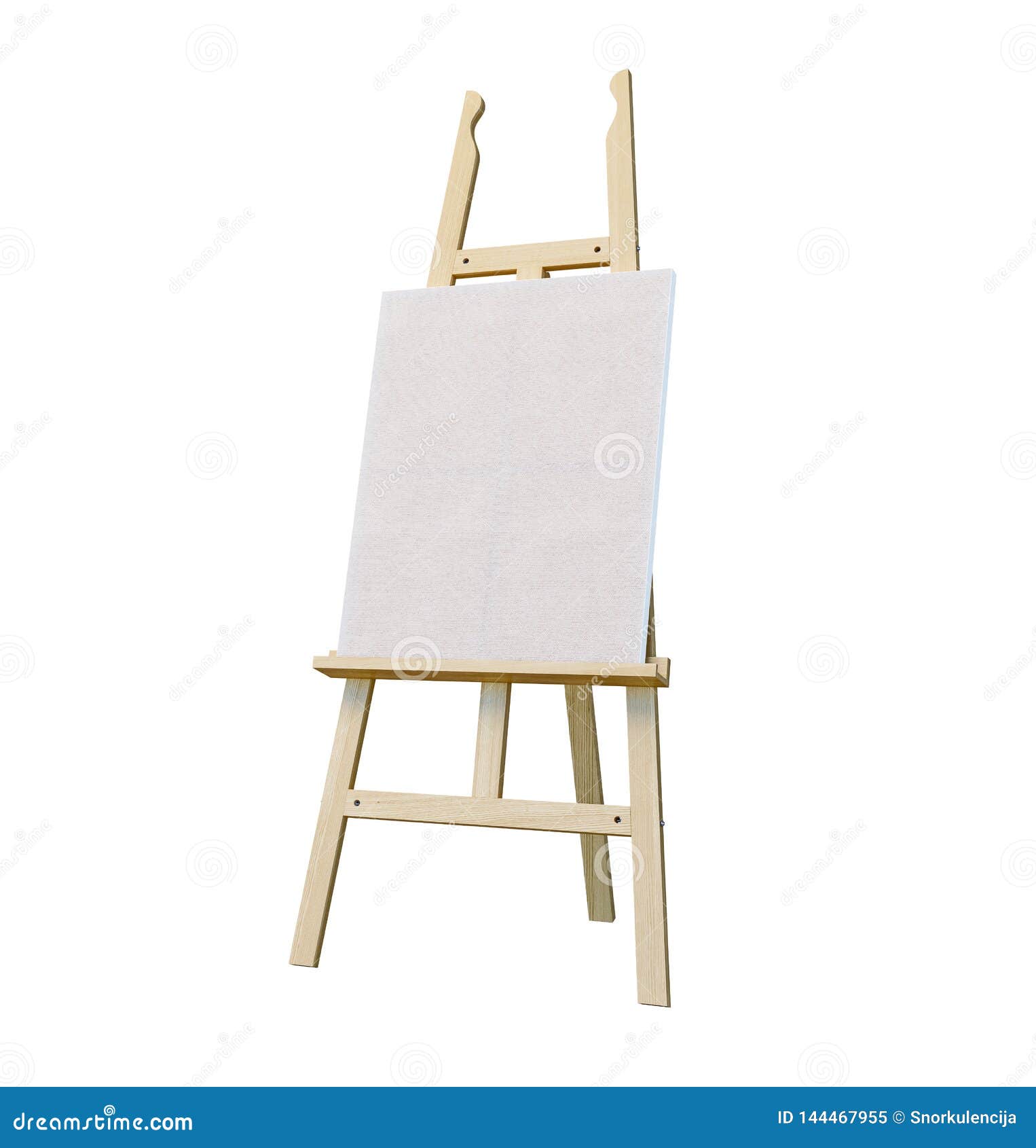 Wooden Paint Board With White Empty Paper Frame Art Easel Stand