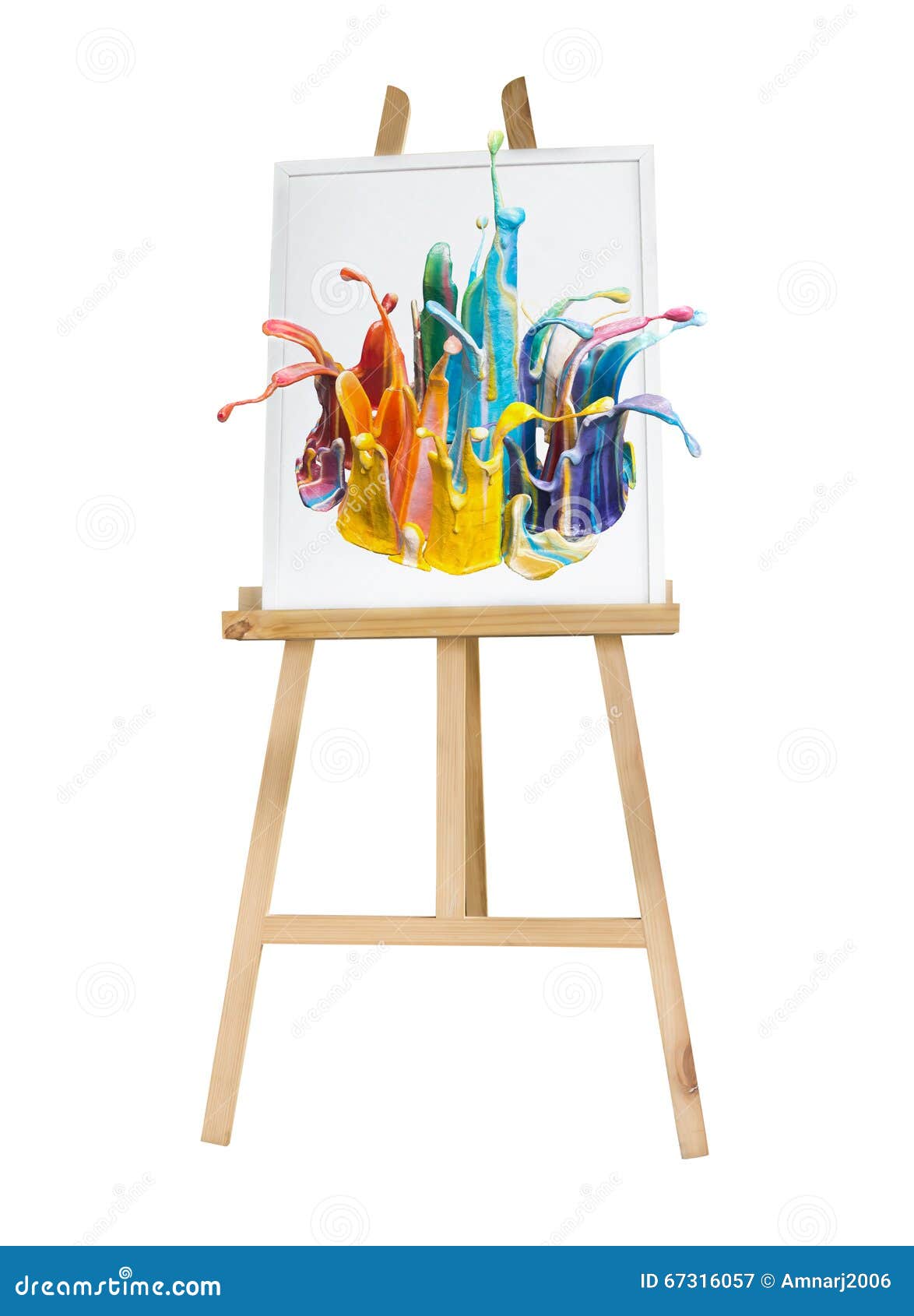 Painting Stand Wooden Easel with Color Palette Stock Image - Image of  object, frame: 67316057