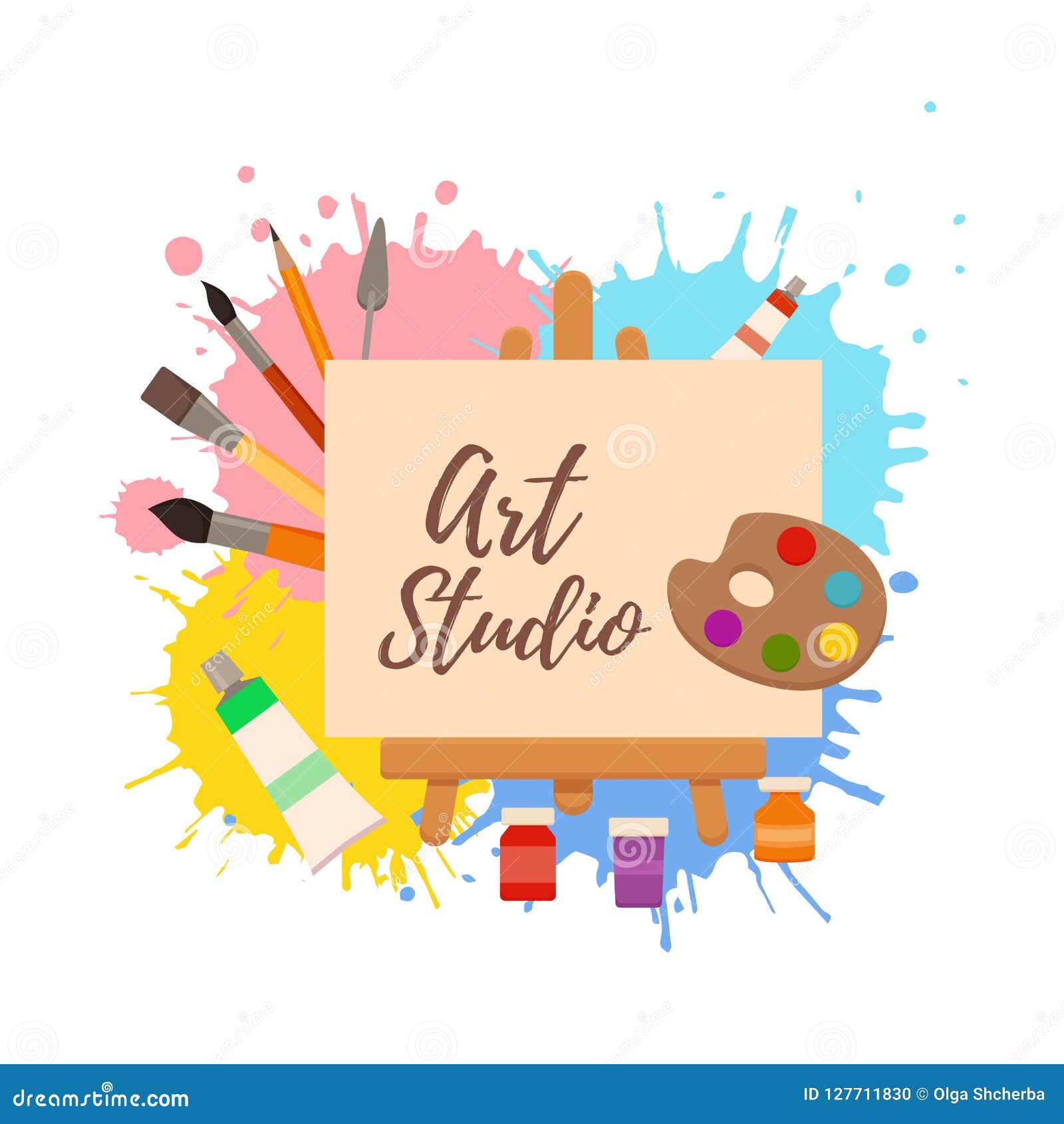 Painting Tools Elements Cartoon Colorful Concept Stock Illustration  1463349866