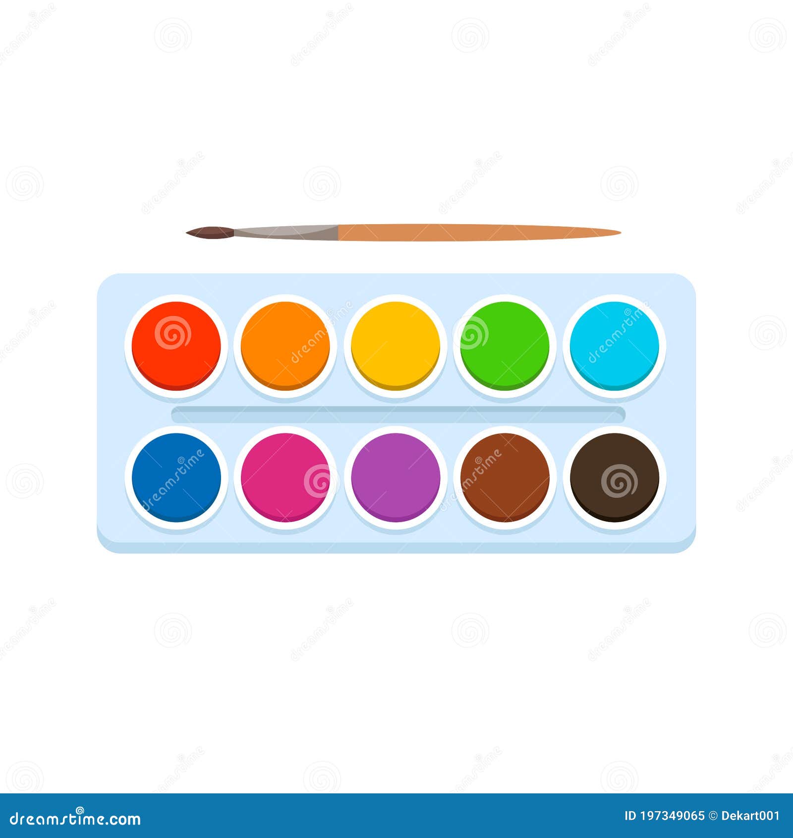 Painting Tools Elements Cartoon Colorful Vector Set Isolated on White  Background. Art Supplies, Brushes, Box with Watercolor Stock Vector -  Illustration of hobby, design: 197349065