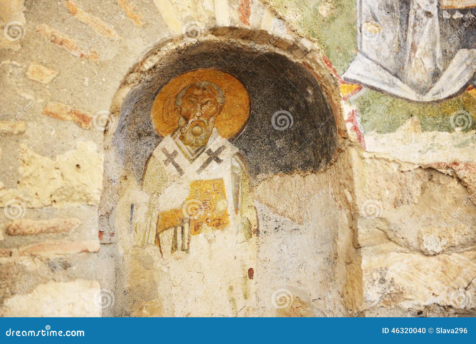 the painting on wall in church of st. nicholas at myra