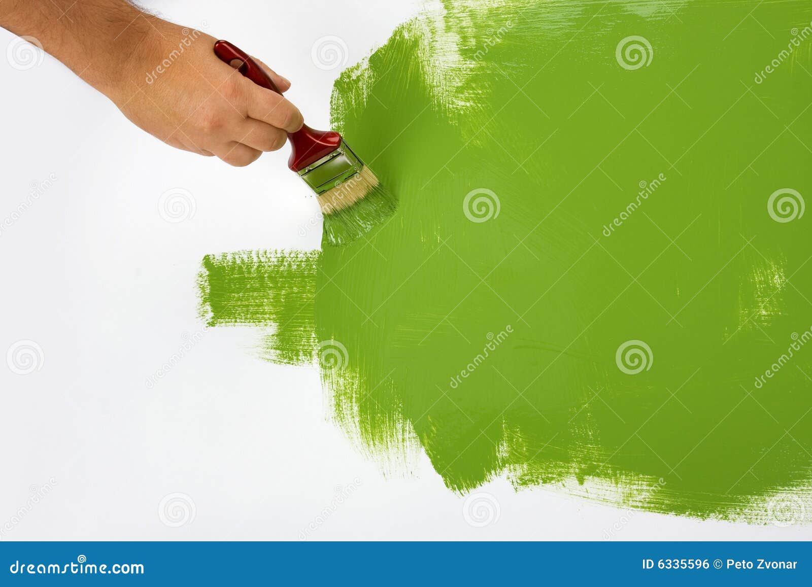 Painting a wall green stock photo. Image of strokes, paint 6335596
