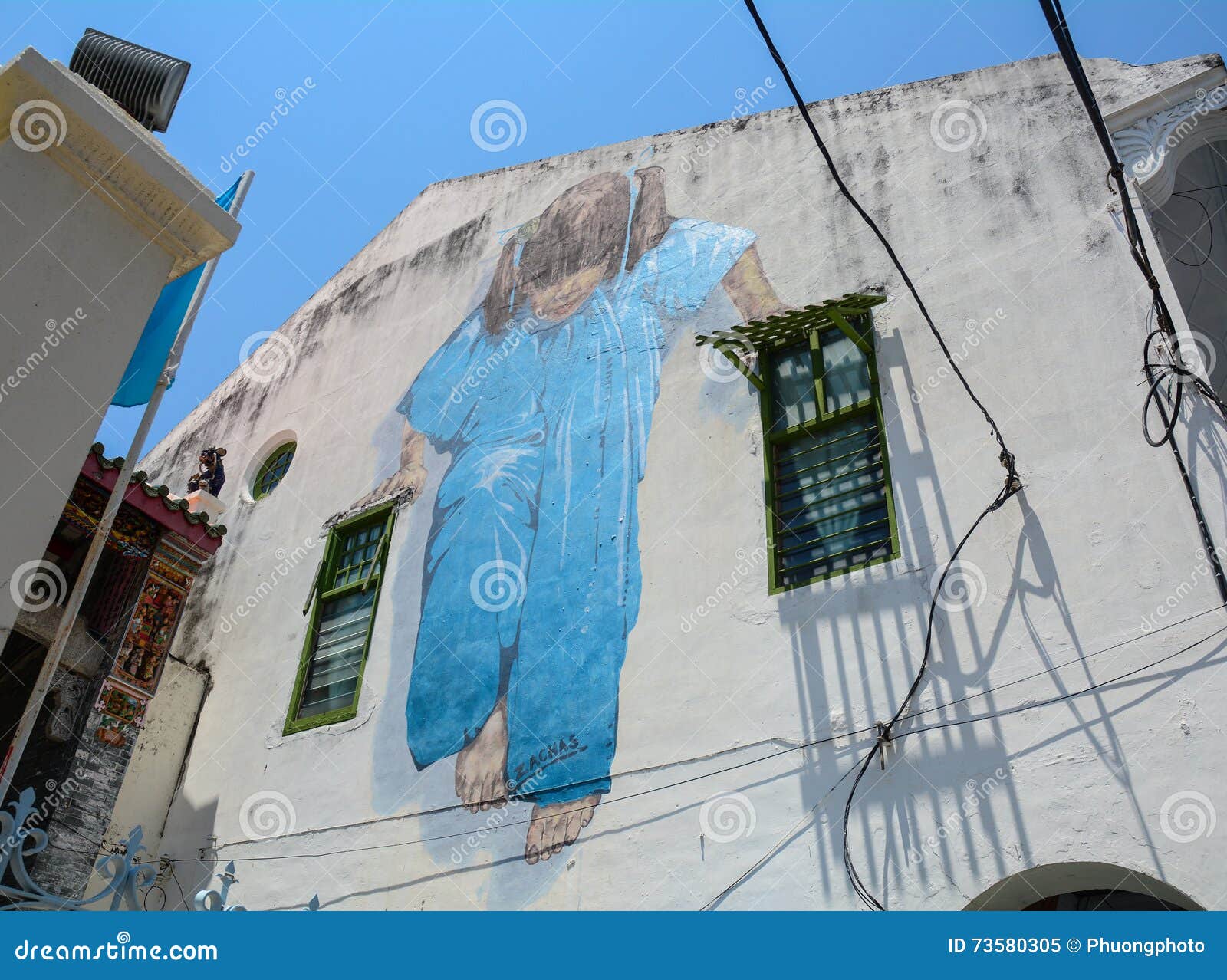 A Painting on Wall in Penang, Malaysia Editorial Image Image of