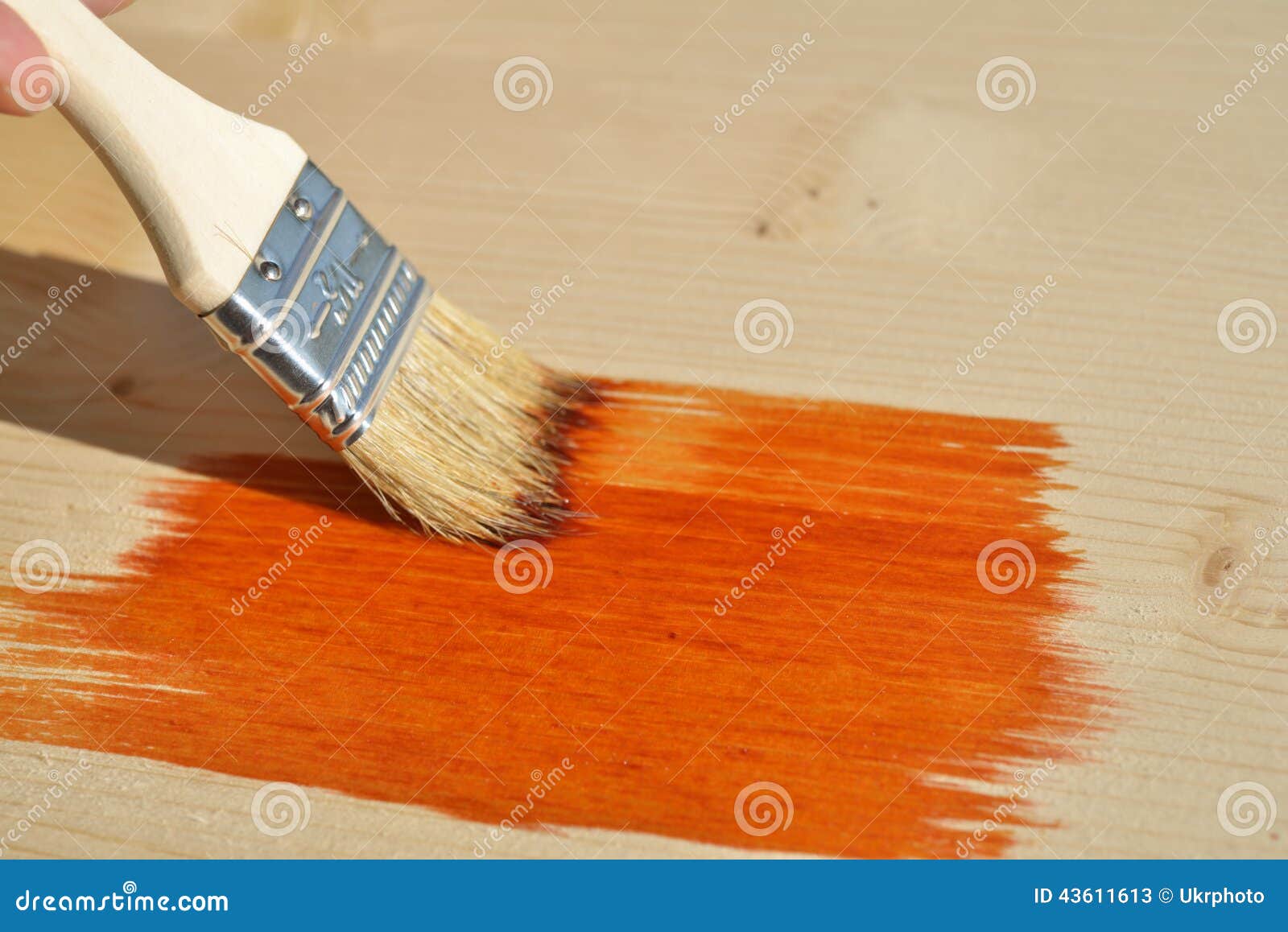 Painting the wood stock image. Image of plank, brown 43611613