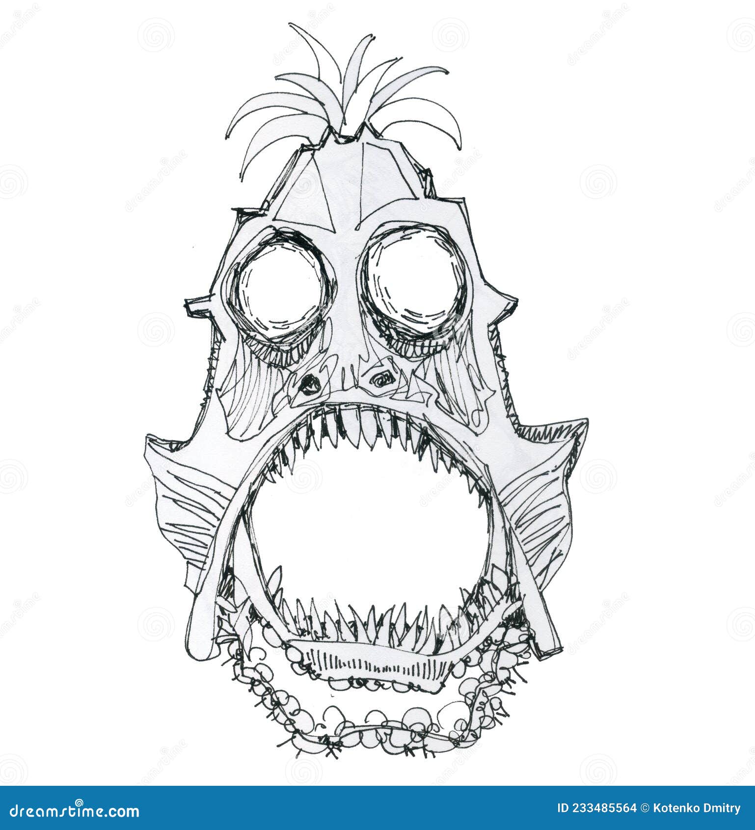 Clown Clipart Scary  Scary Clown Face Drawing  640x480 PNG Download   PNGkit