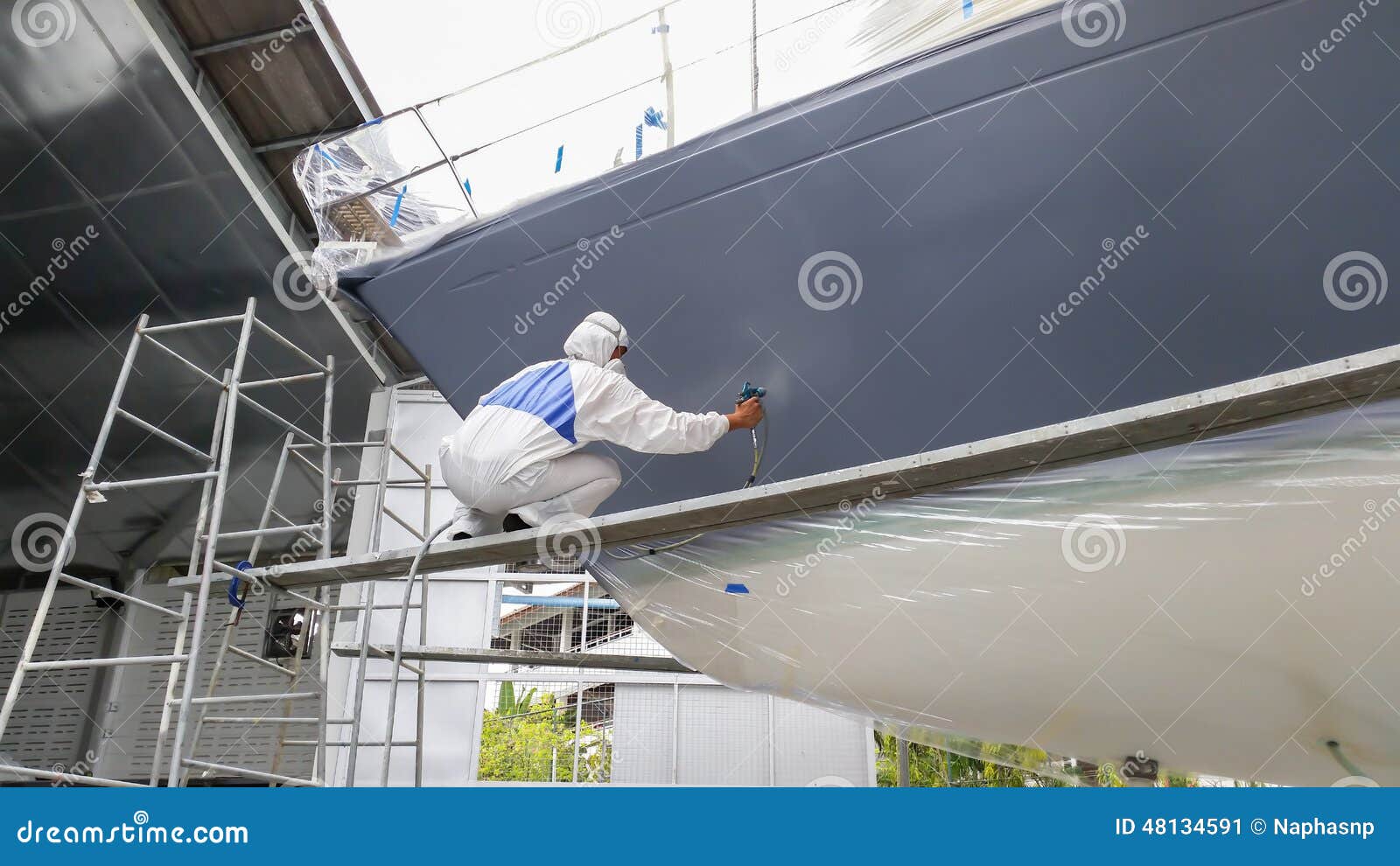 Painting work stock image. Image of phuket, yacht, paint 48134591