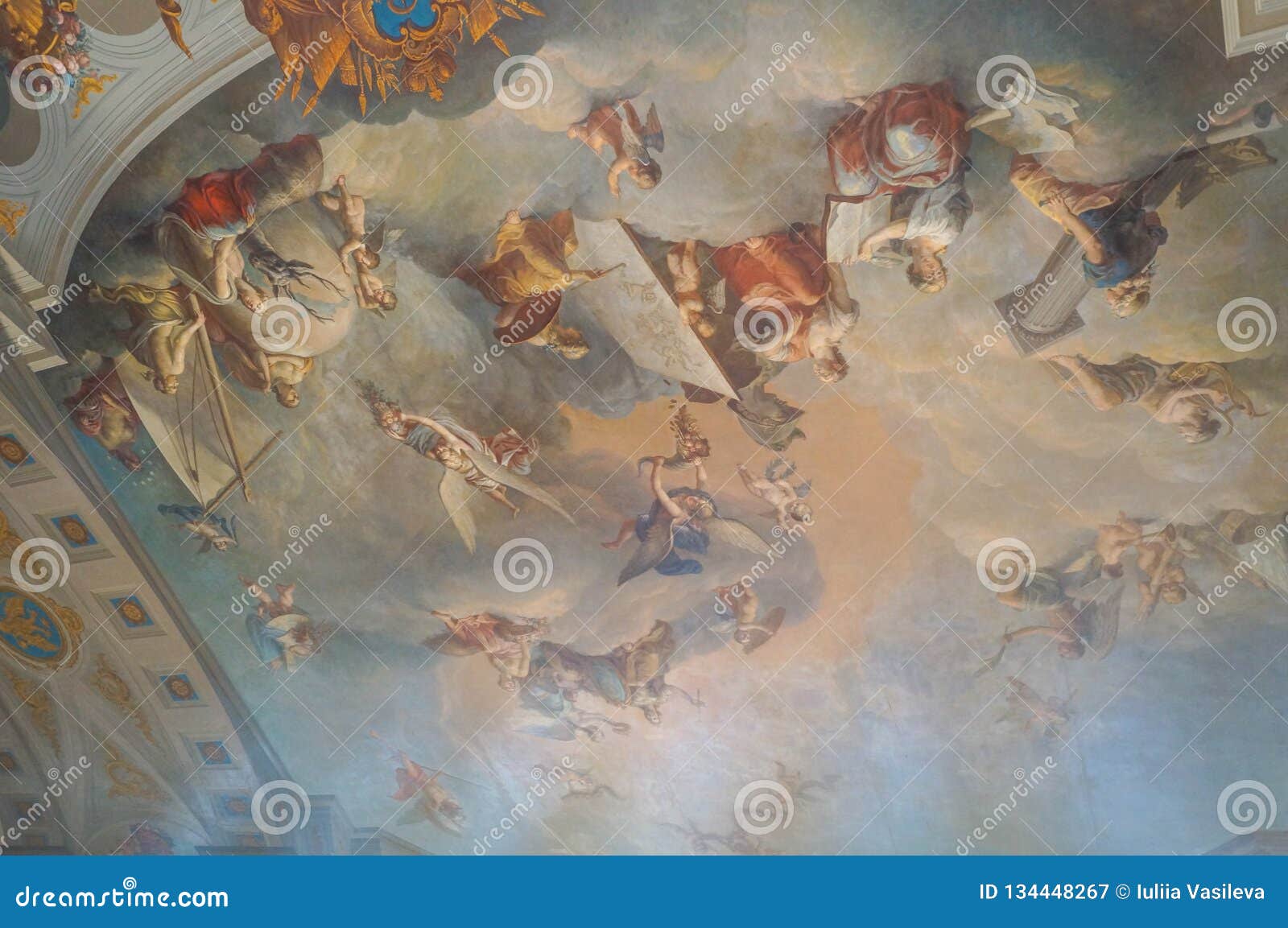 The Paintings On The Ceiling In One Of The Rooms Of The