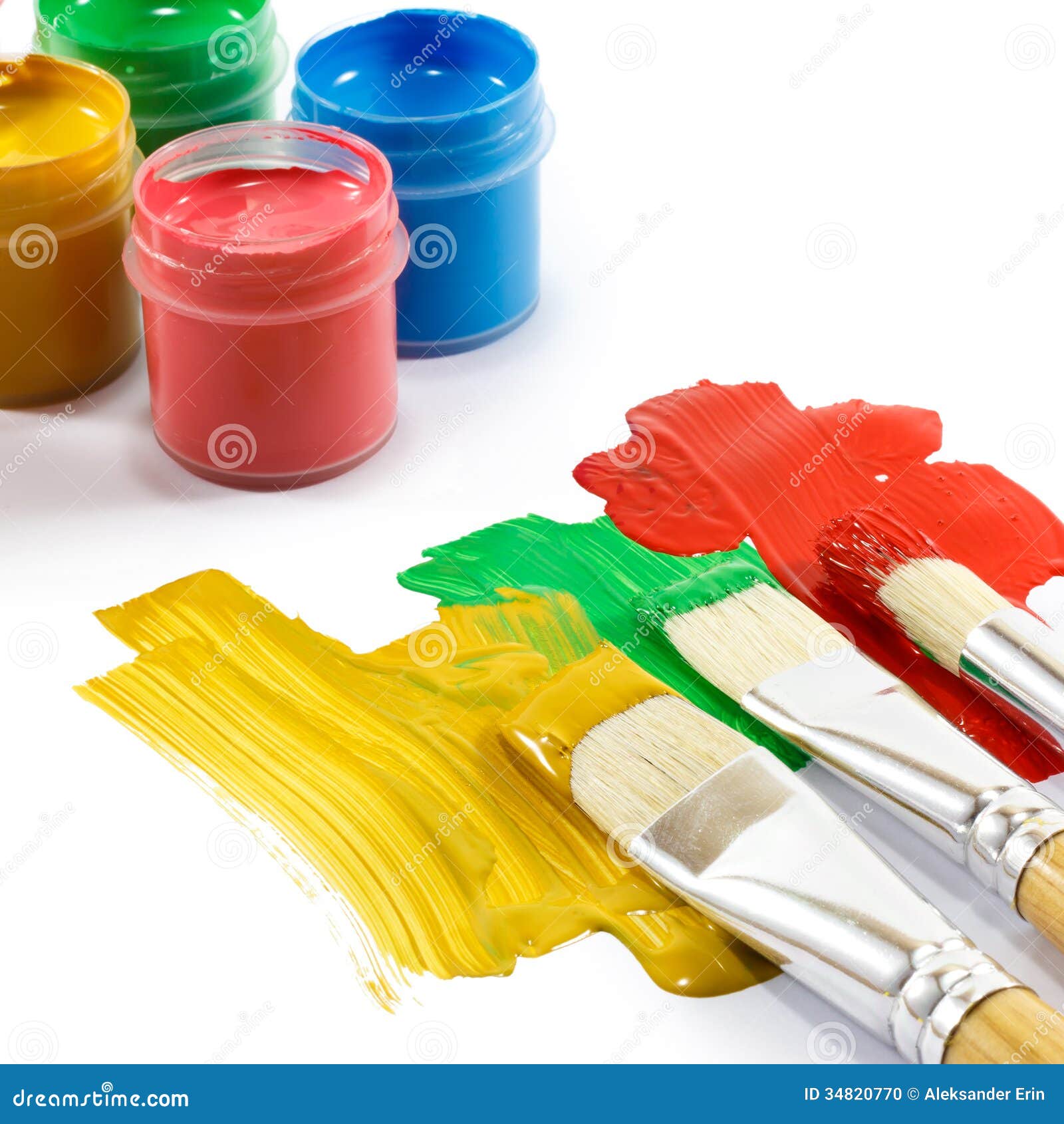 Paints and brushes stock photo. Image of leisure, bristle 34820770