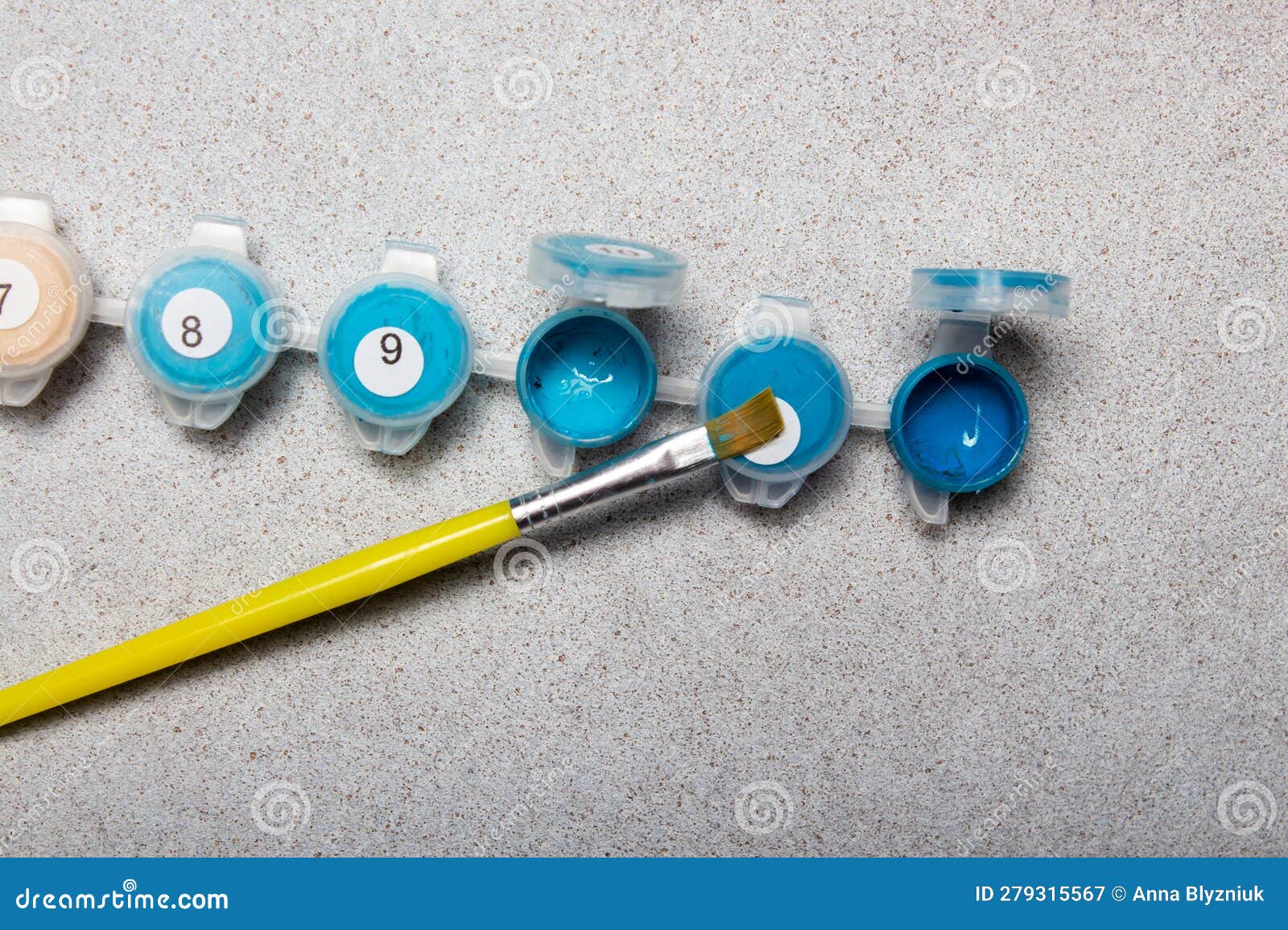 Paints, Brushes for Painting by Numbers Activity. Hobby and Leisure Activity Stock Image Image
