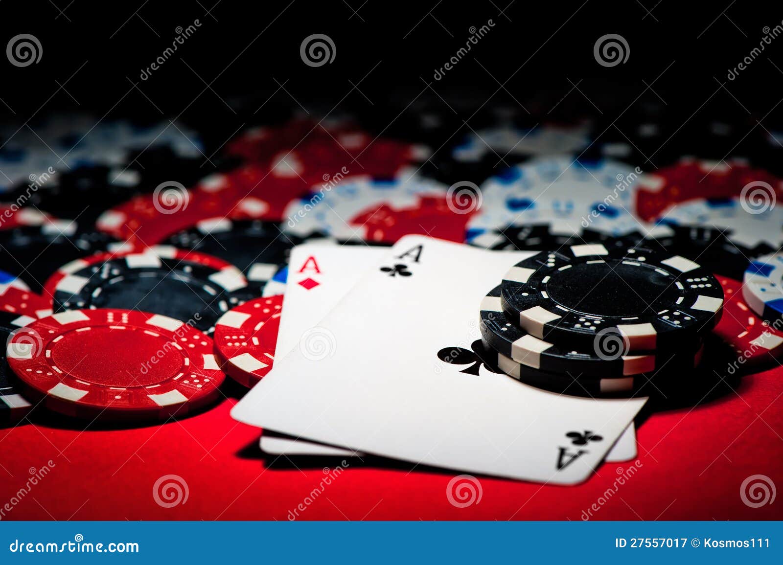 Pair of Aces and Poker Chips Stock Image Image of cards, games 27557017