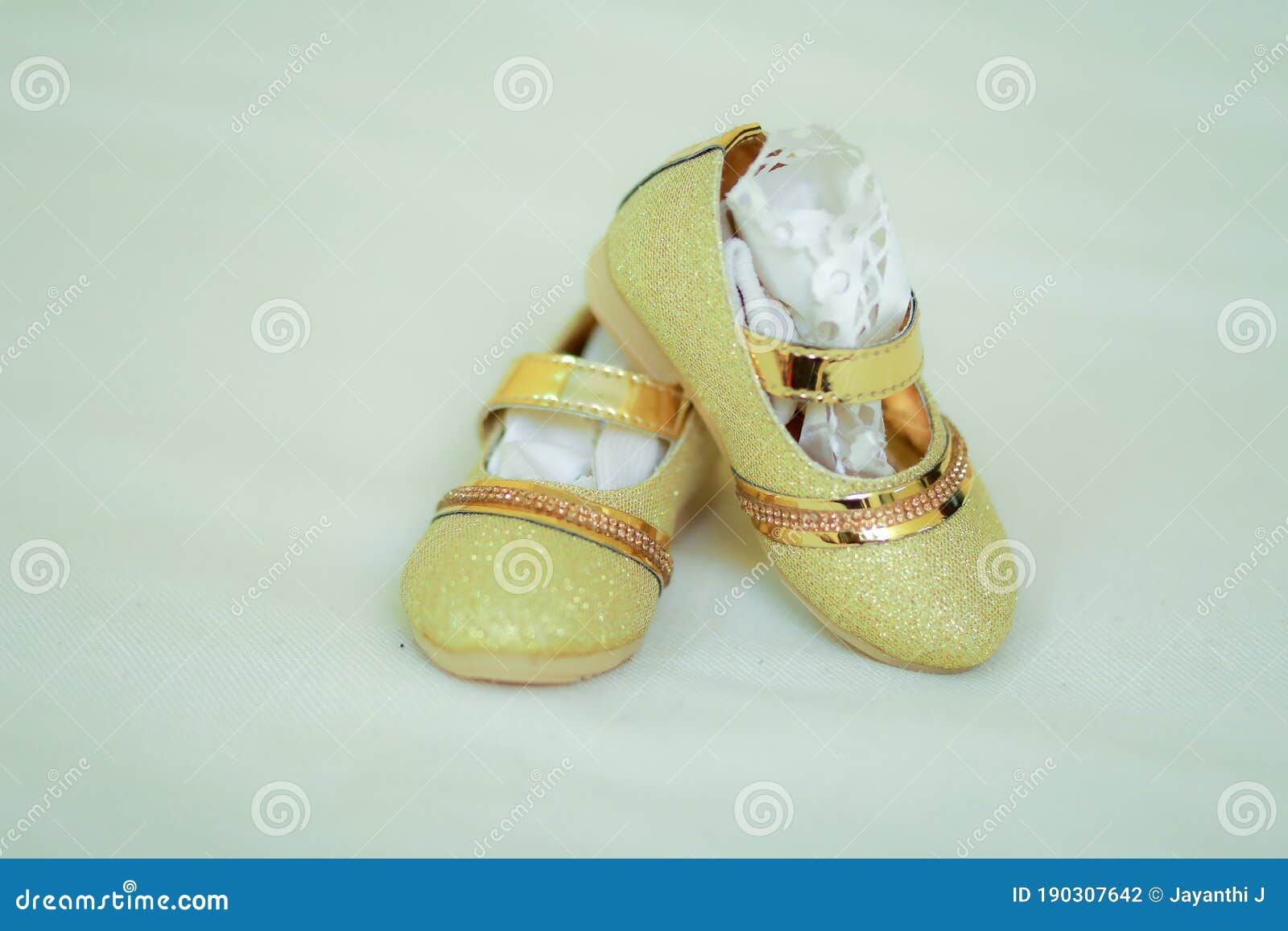 Pair of Baby Shoes on White Background Stock Photo Image of fashion