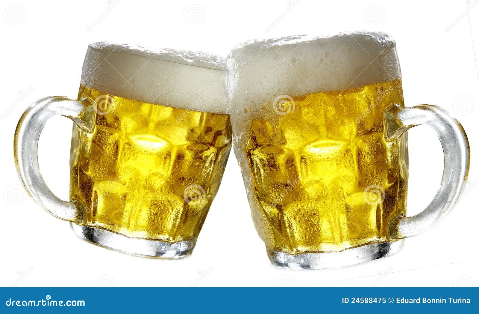 Pair Of Beer Glasses Making A Toast Stock Image Image Of Festive Falling