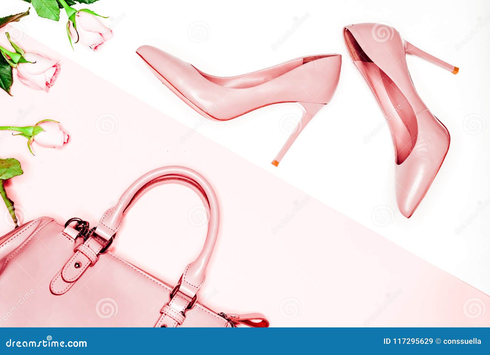 nude shoes and handbag