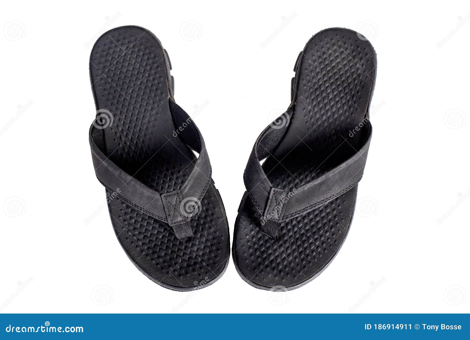 Black Flip Flops, Sandals Isolated Stock Image - Image of vacation ...