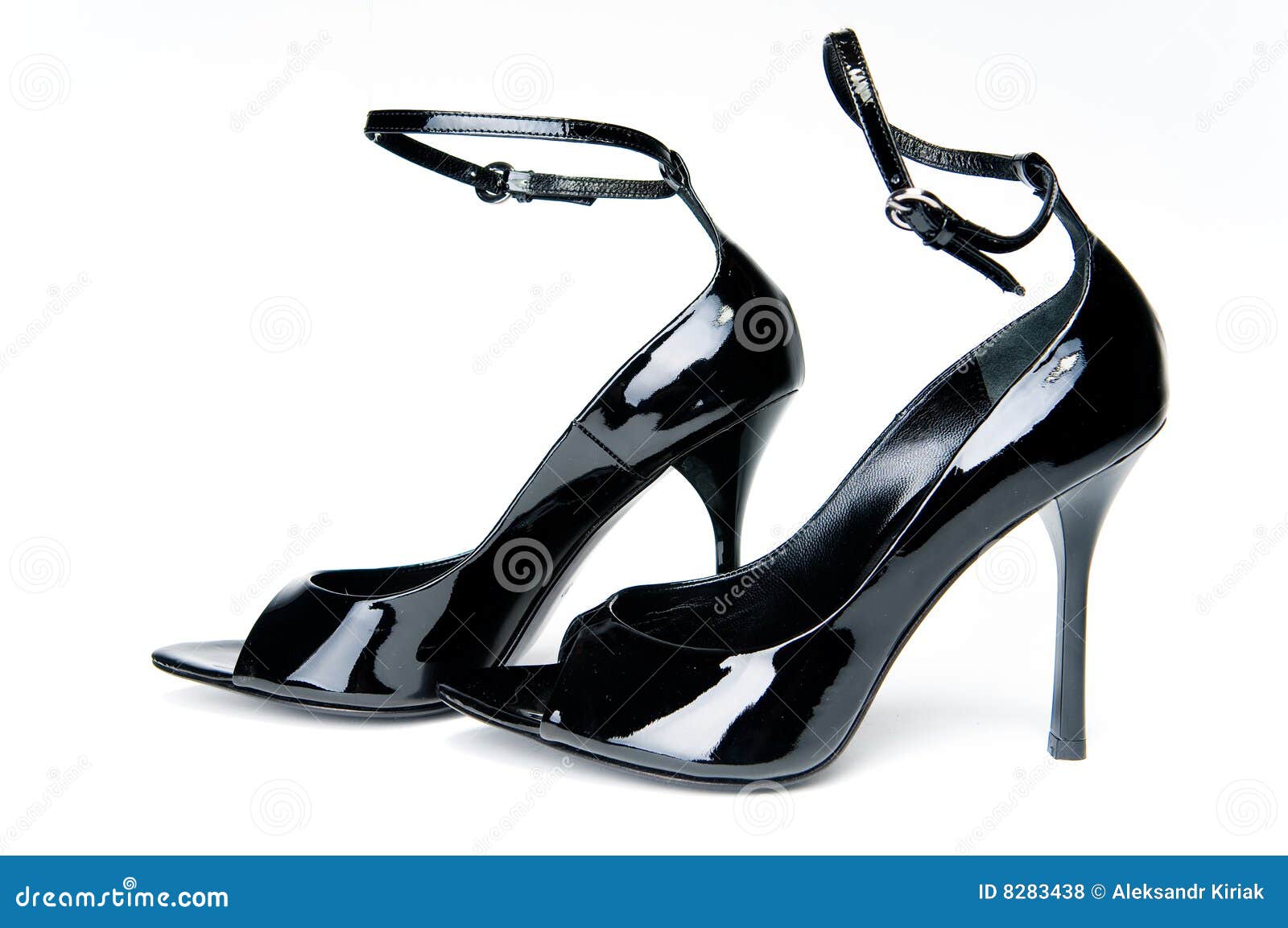 Pair of black glossy shoes stock photo. Image of fetish - 8283438