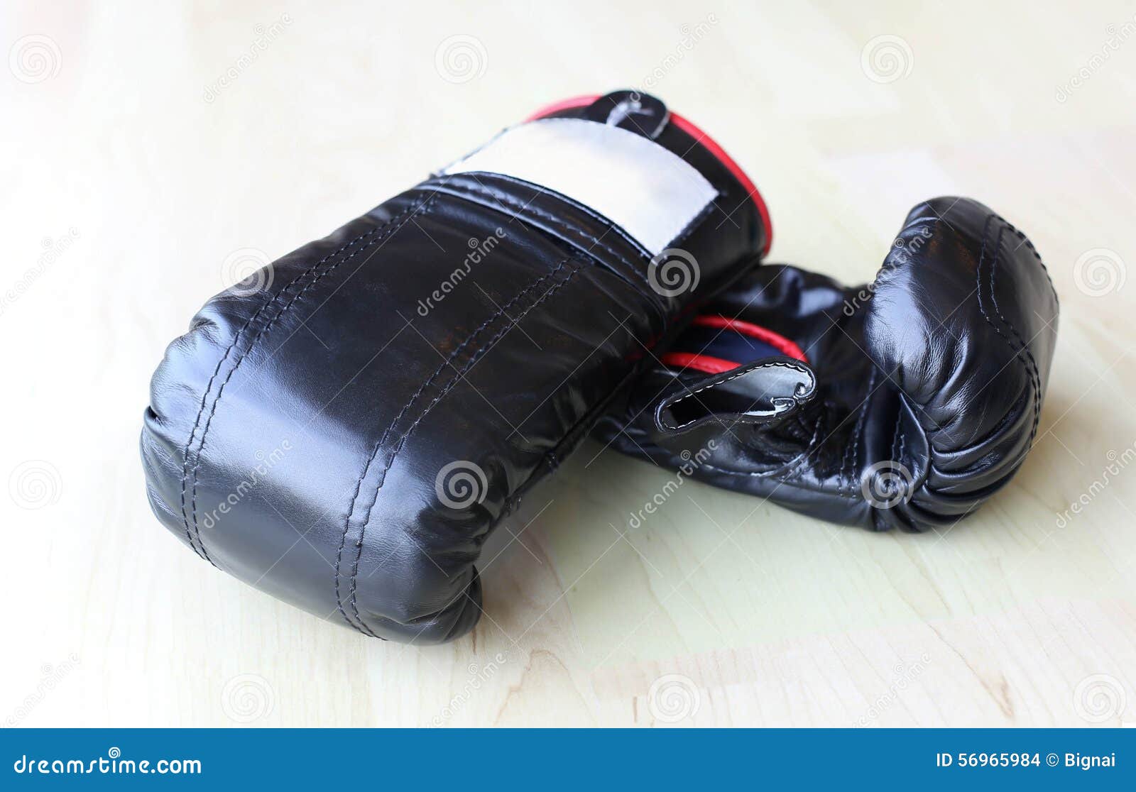 Pair of Black Leather Boxing Gloves Stock Photo Image of color, close