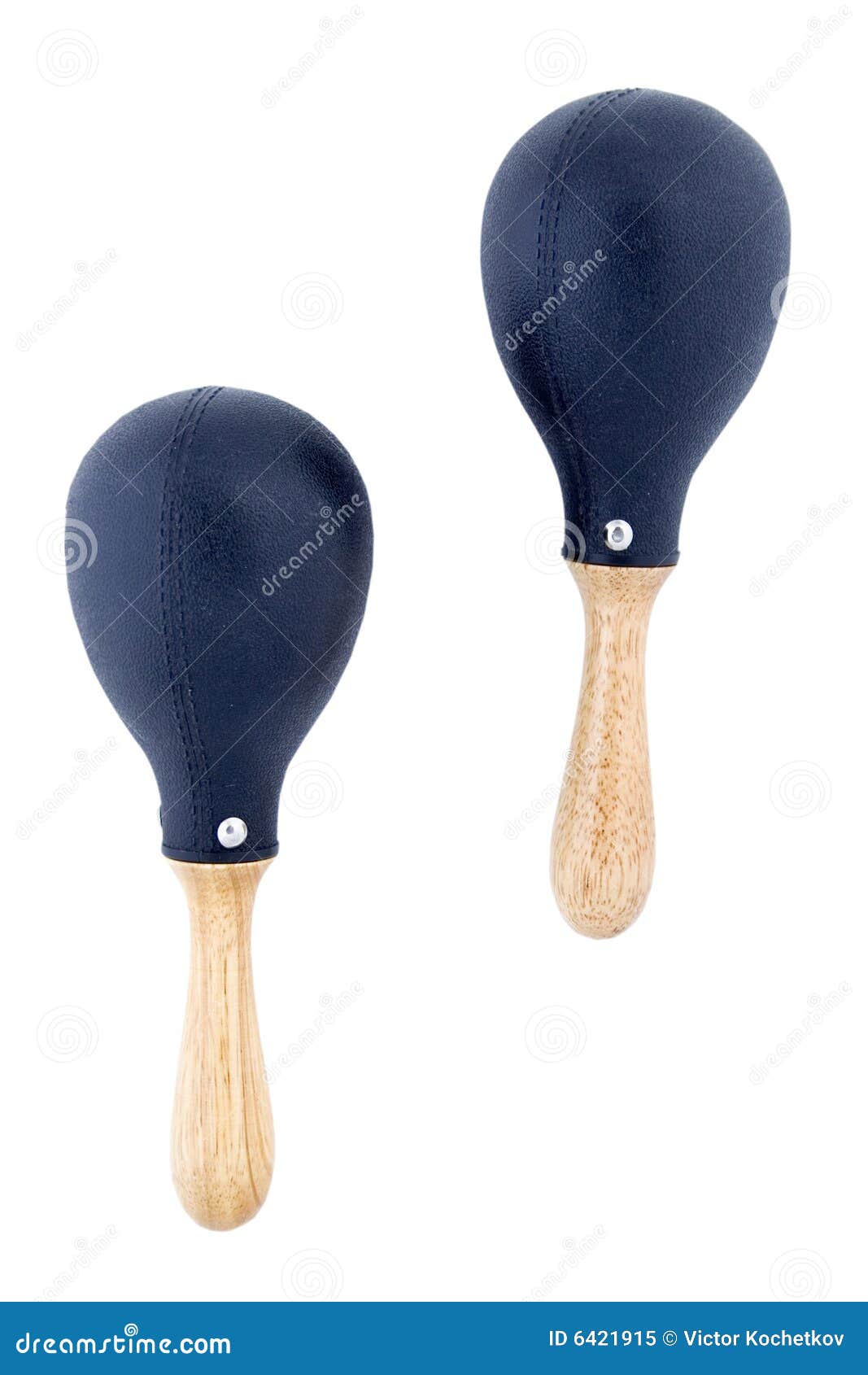 Pair of Black Plastic Maracas Isolated on White Stock Image Image of