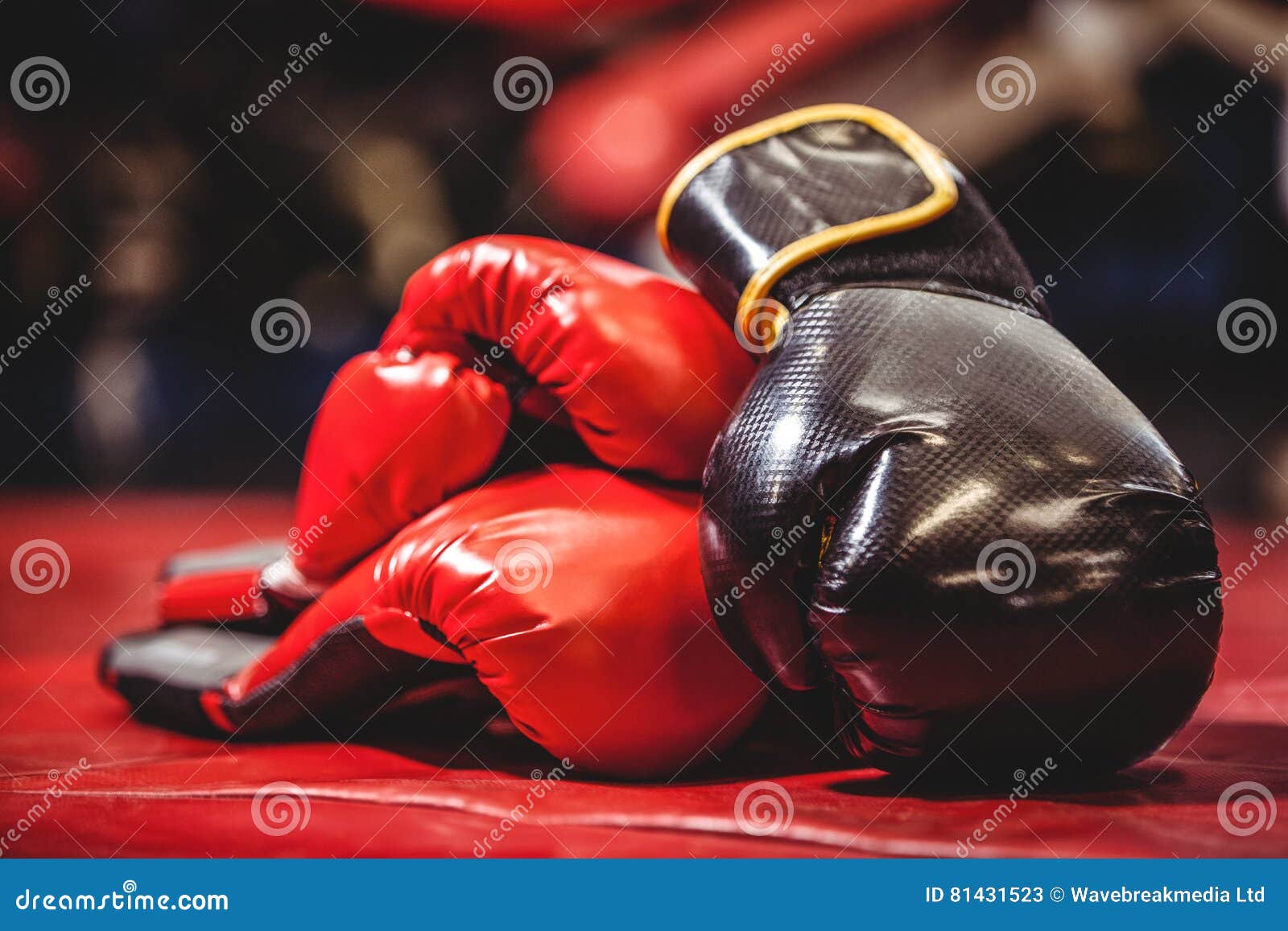 Pair of Black and Red Boxing Gloves Stock Image Image of fitness