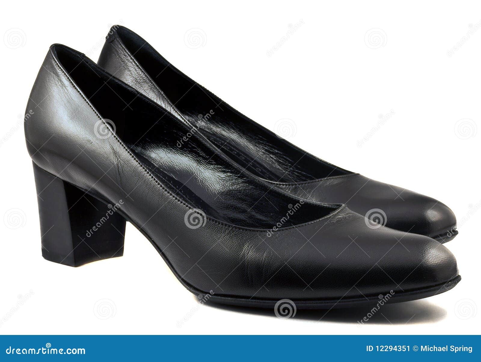Pair of black shoes stock image. Image of foot, ladies 12294351
