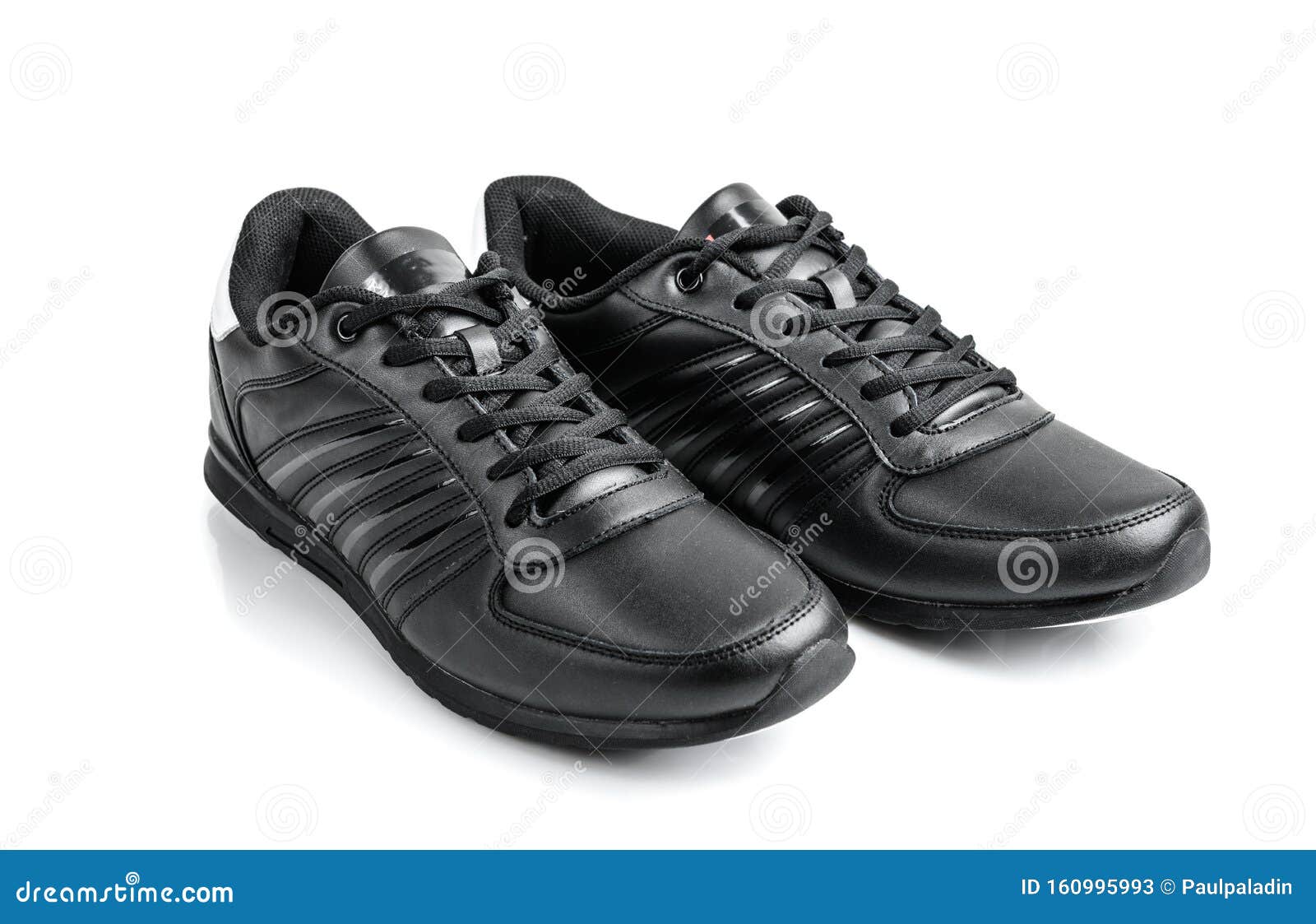 Pair of black sneakers stock image. Image of glamur - 160995993