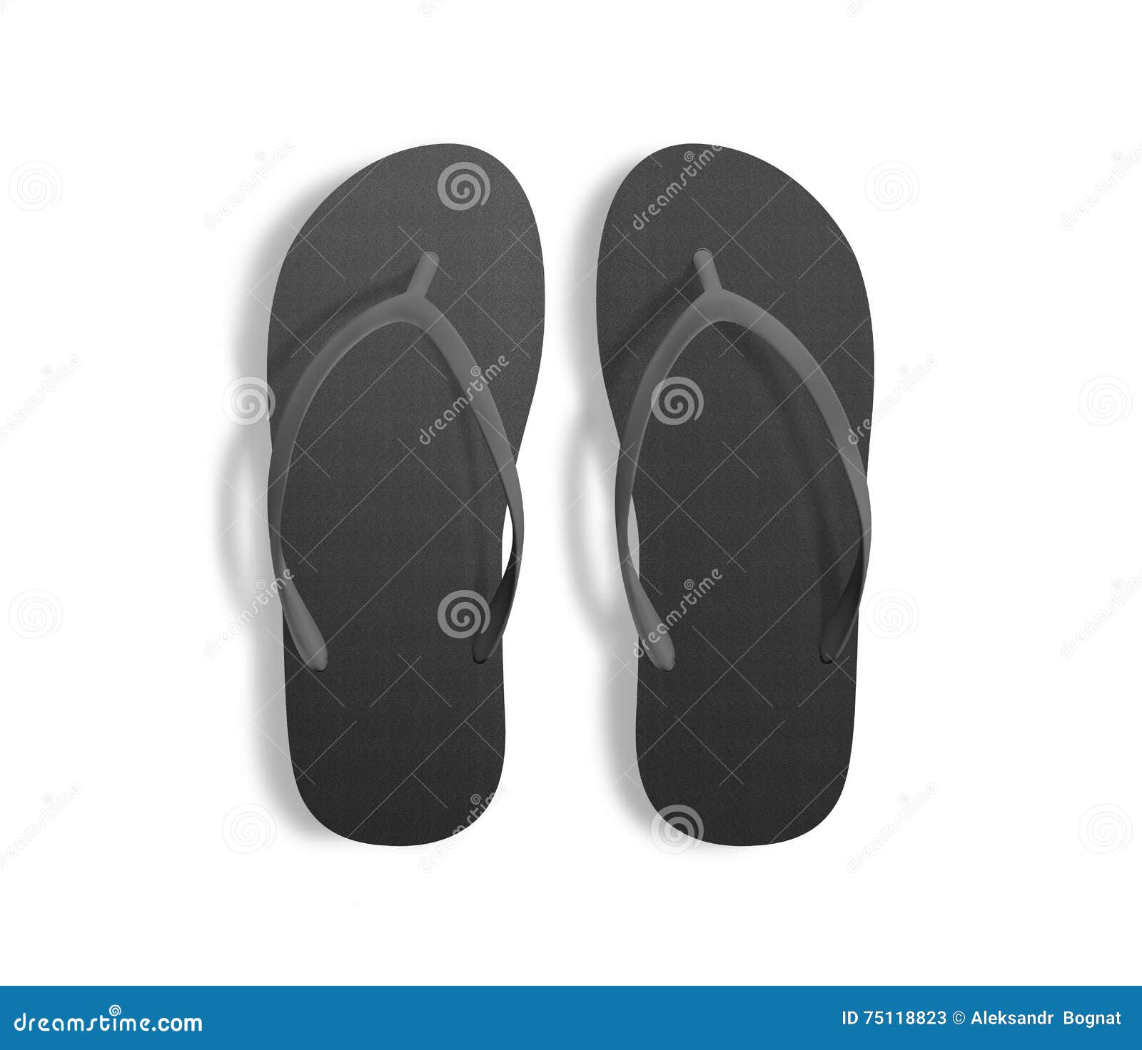 Download Pair Of Blank Black Beach Slippers, Design Mockup ...