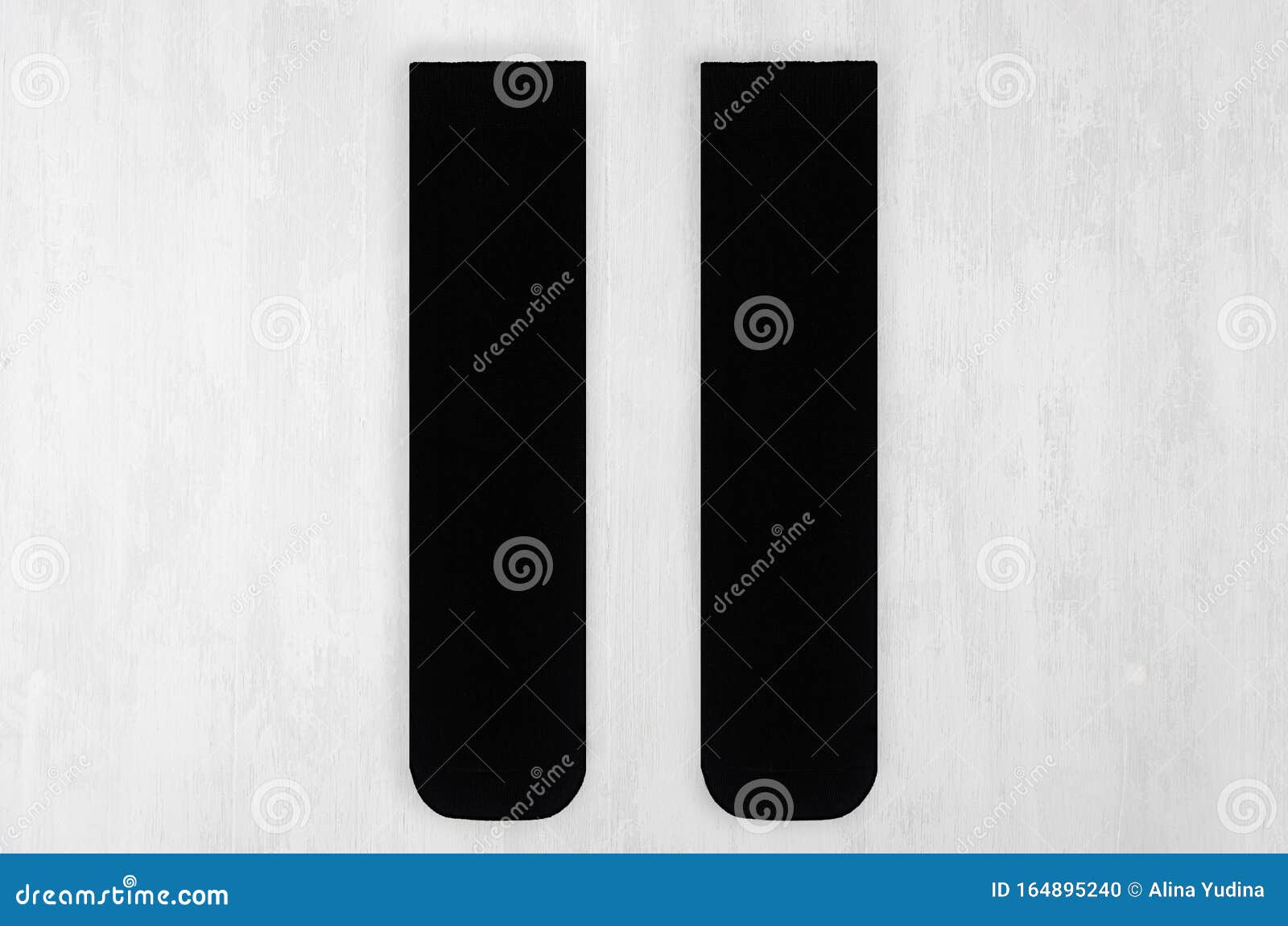 Download Pair Blank Black Tall Socks Front View Flat Lay On White ...