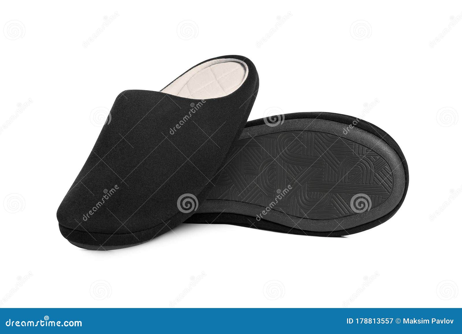 Download Pair Of Blank Soft Black Home Slippers, Design Mockup ...