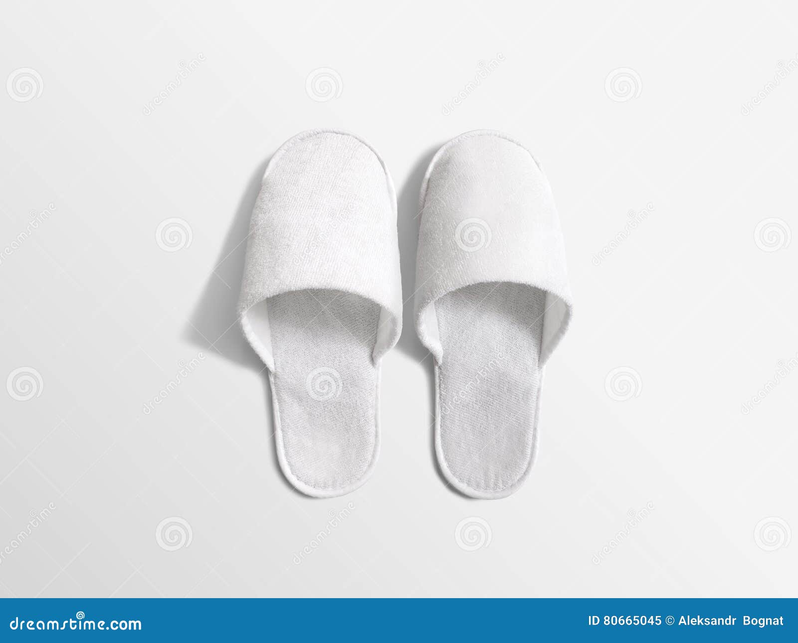 Pair of Blank Soft White Home Slippers, Design Mockup Image - Image of sandals, mule: 80665045