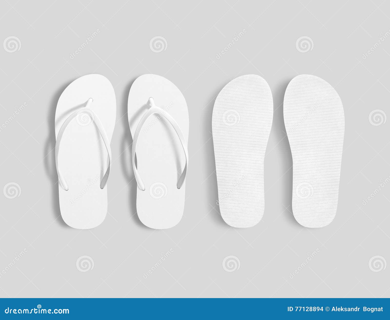 Download Pair Of Blank White Beach Slippers Mockup, Top Sole View ...