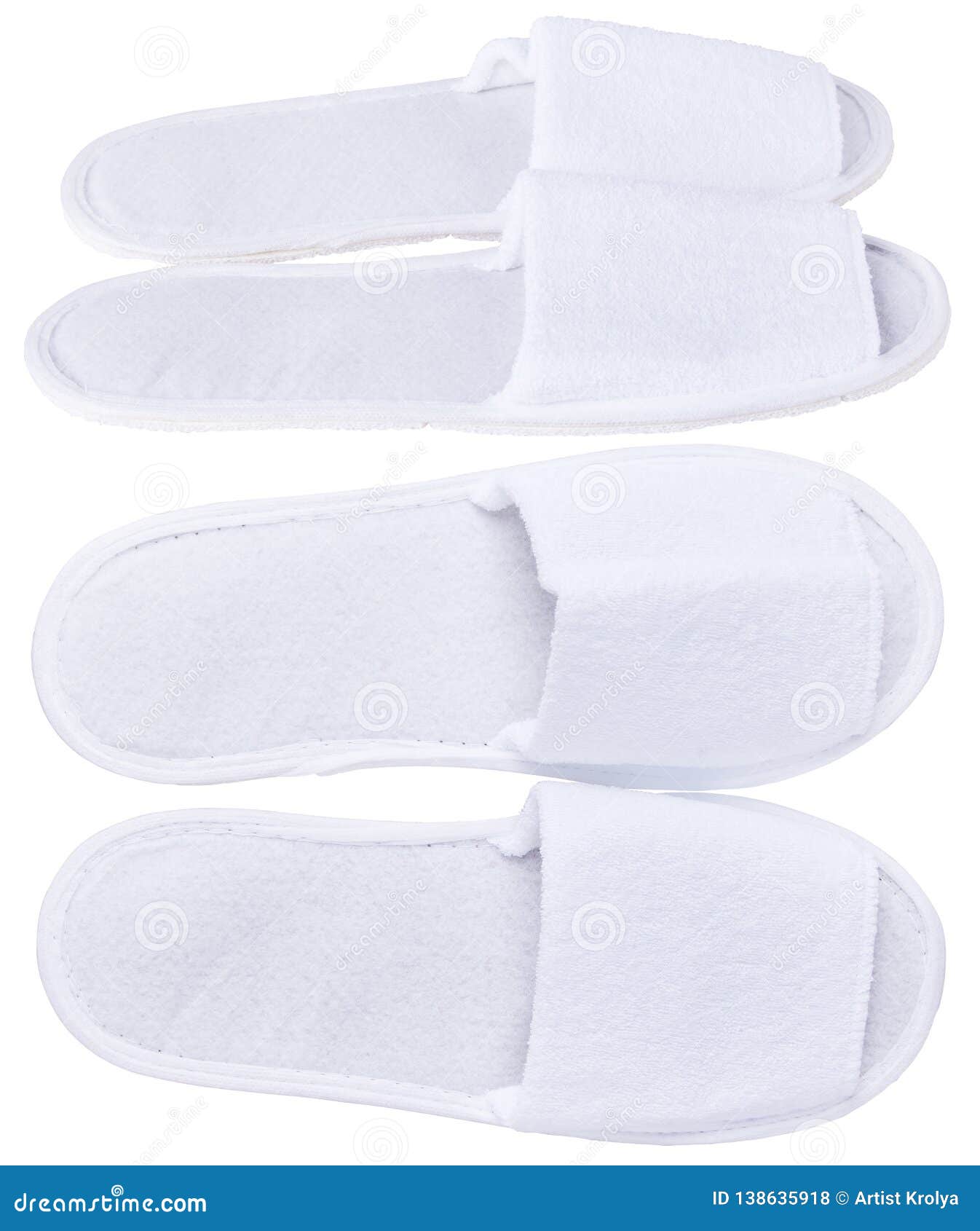 Pair of White Home Slippers. Stock Photo - of comfortable, cloth: