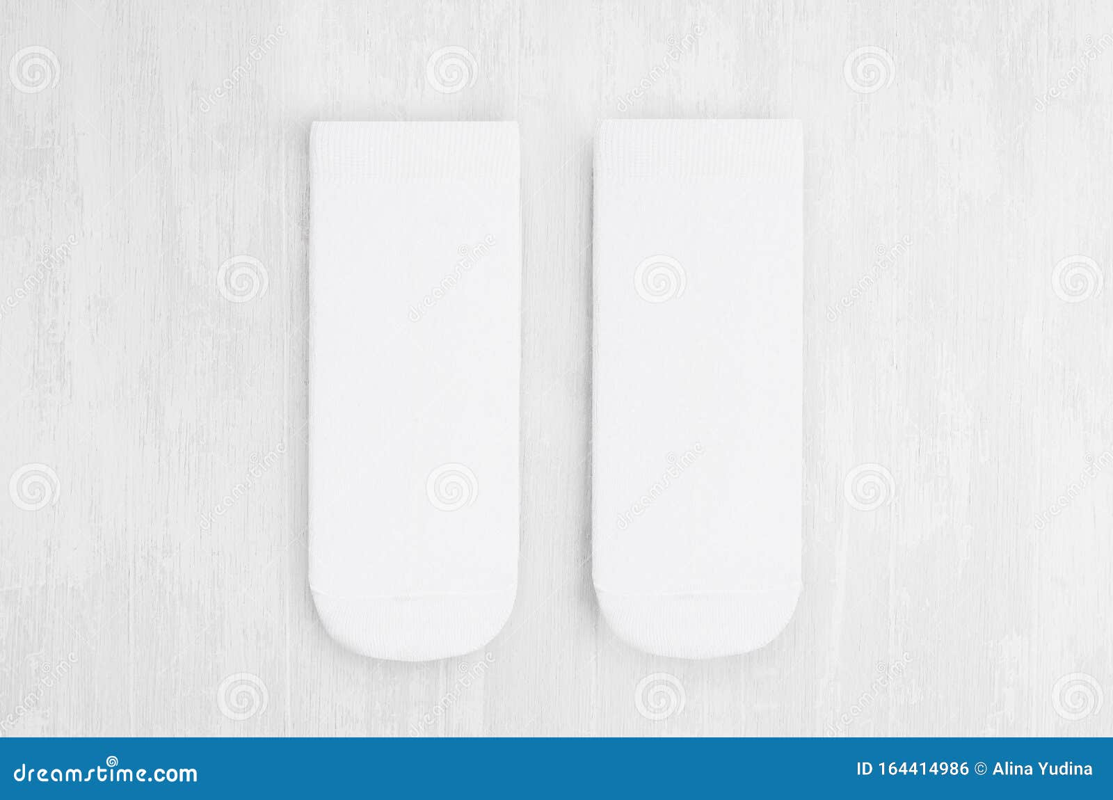 Download Pair Blank White Medium Socks Flat Lay On White Wood Board ...
