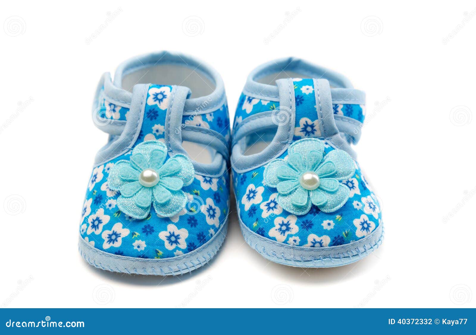 Pair of blue baby shoes. stock photo. Image of close 40372332