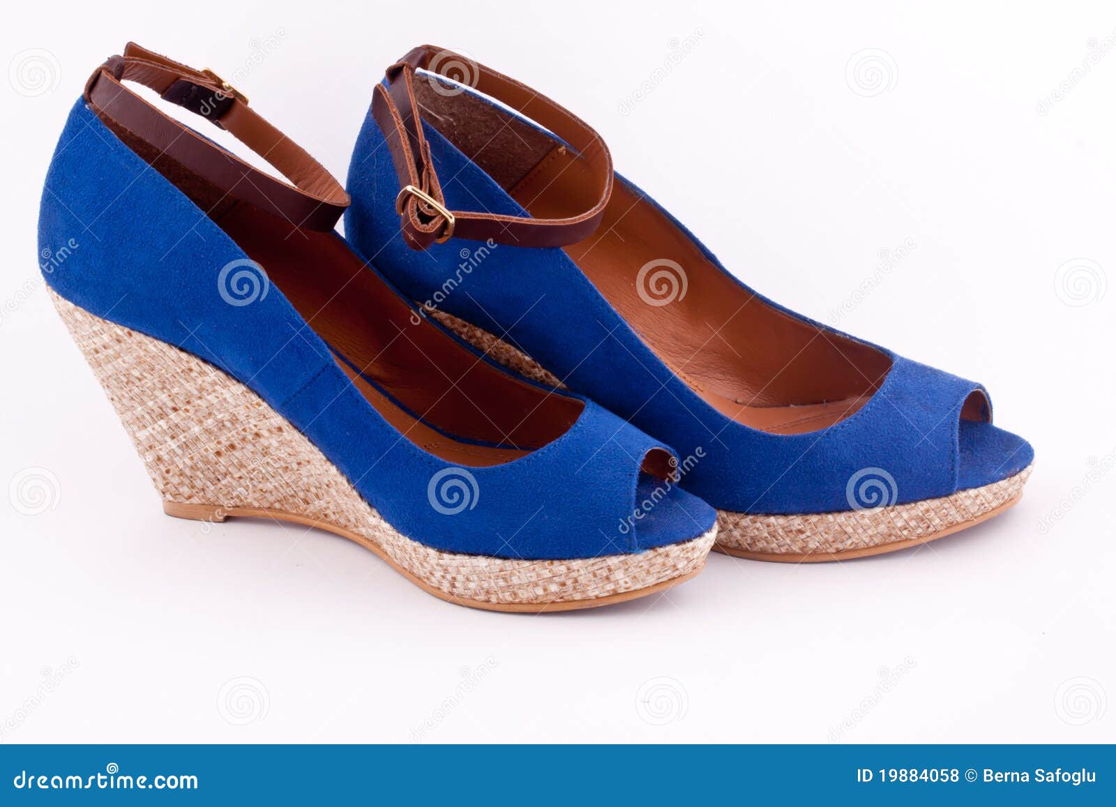 A Pair of Blue Platform Shoes Stock Photo Image of trend, espadrilles