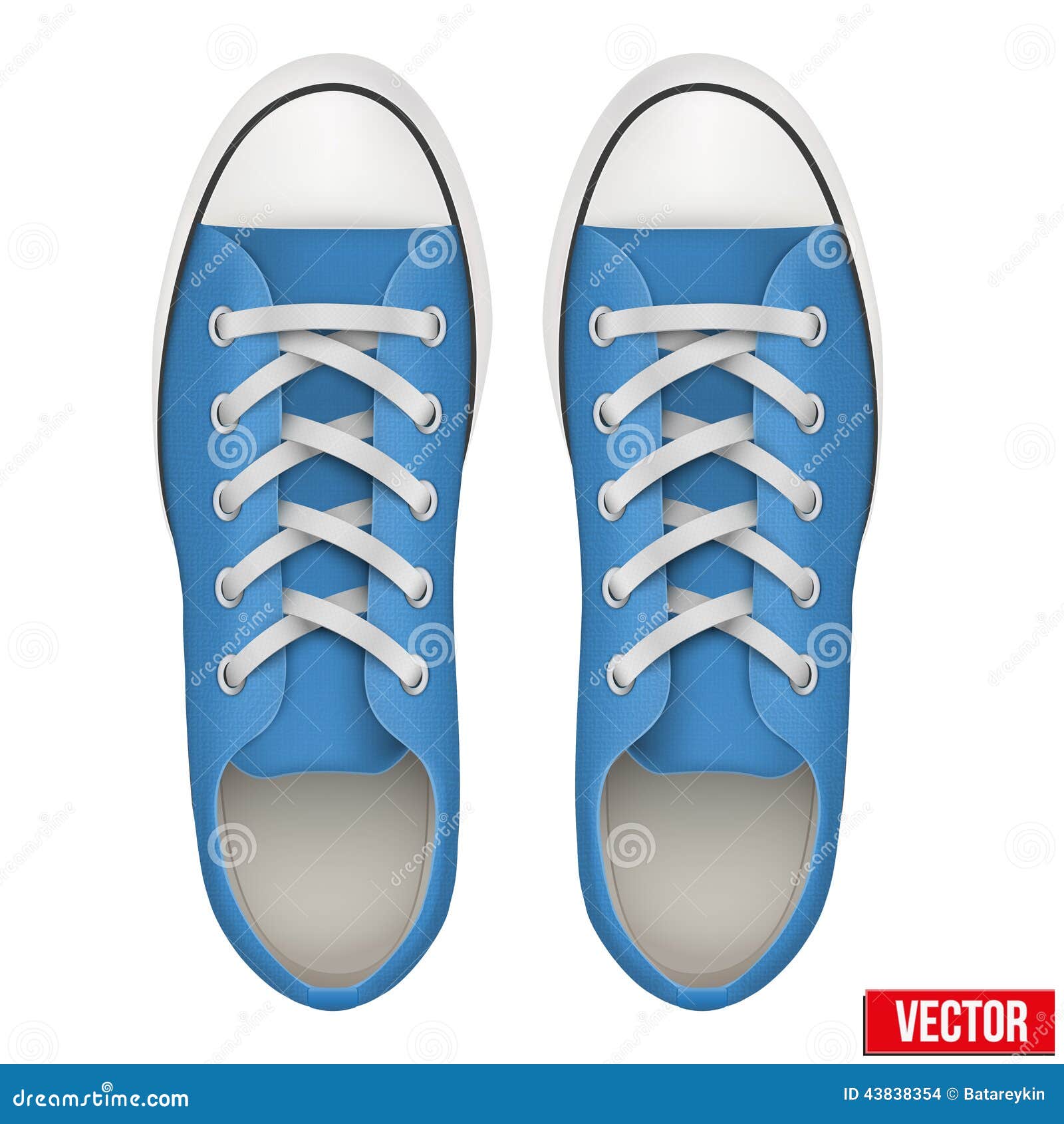 Pair of Blue Simple Sneakers. Realistic Vector Stock Vector ...