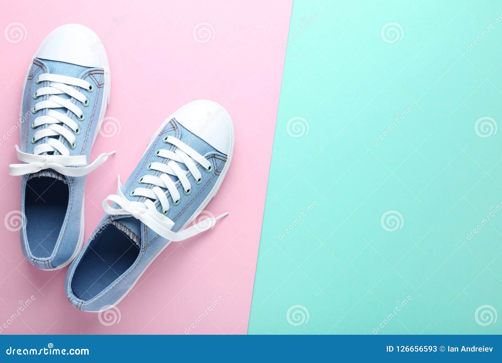 Pair of sneakers stock image. Image of girl, pair, blue - 126656593