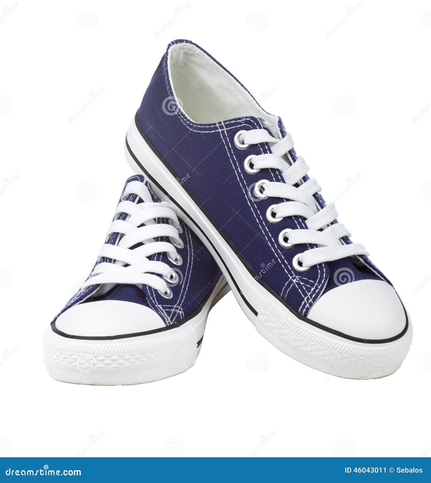 Pair of blue sneakers stock image. Image of isolated - 46043011