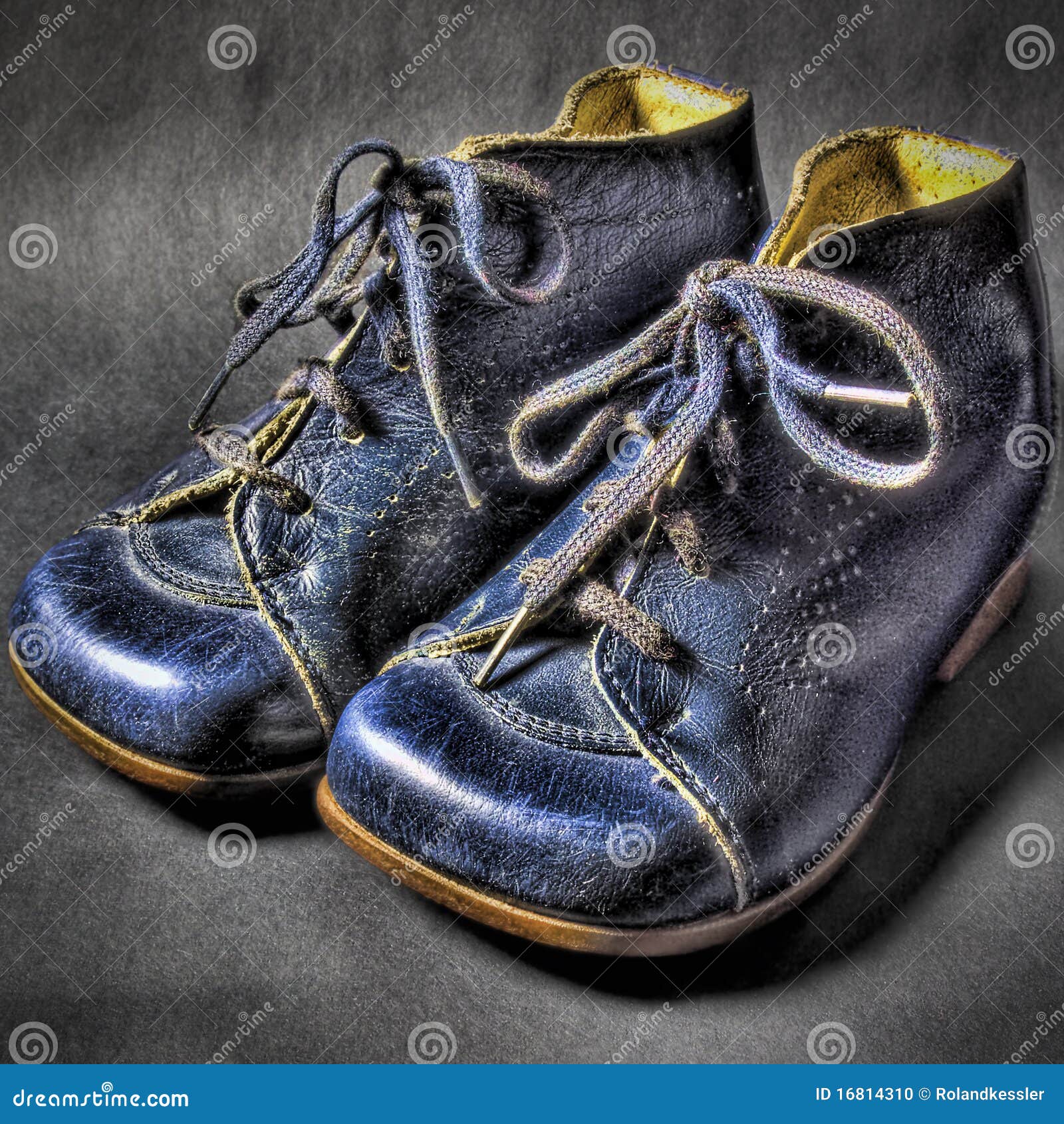 Pair of Blue Vintage Baby Shoes Stock Photo Image of tiny, children