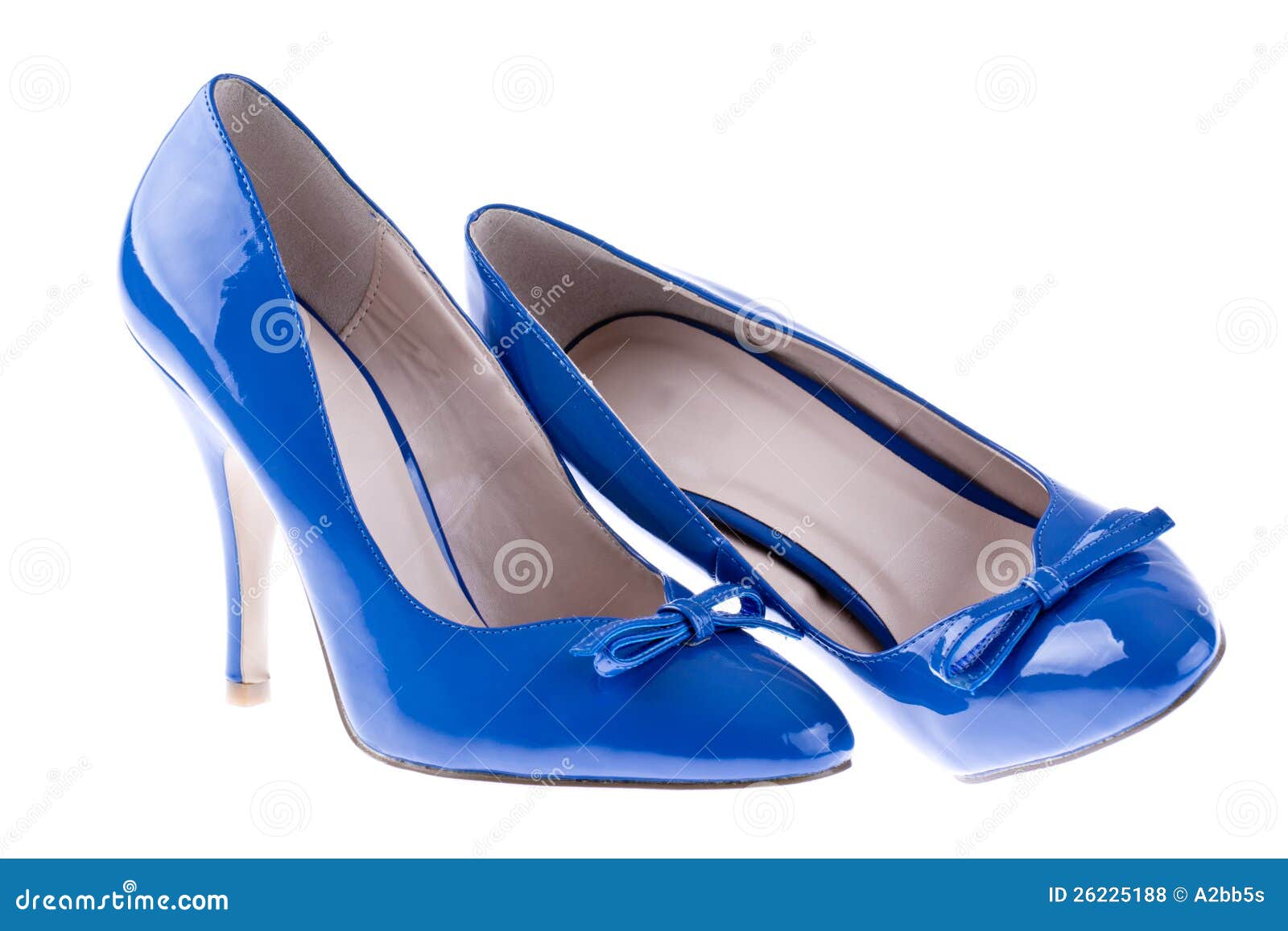 Pair blue women s shoes stock photo. Image of high, reflection 26225188