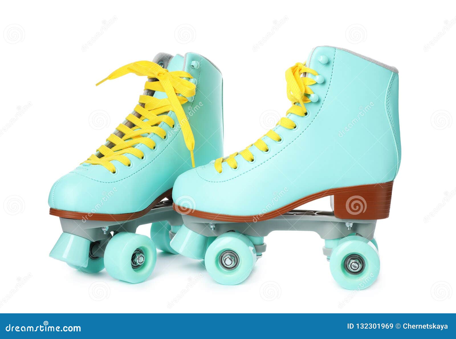 pair of bright stylish roller skates