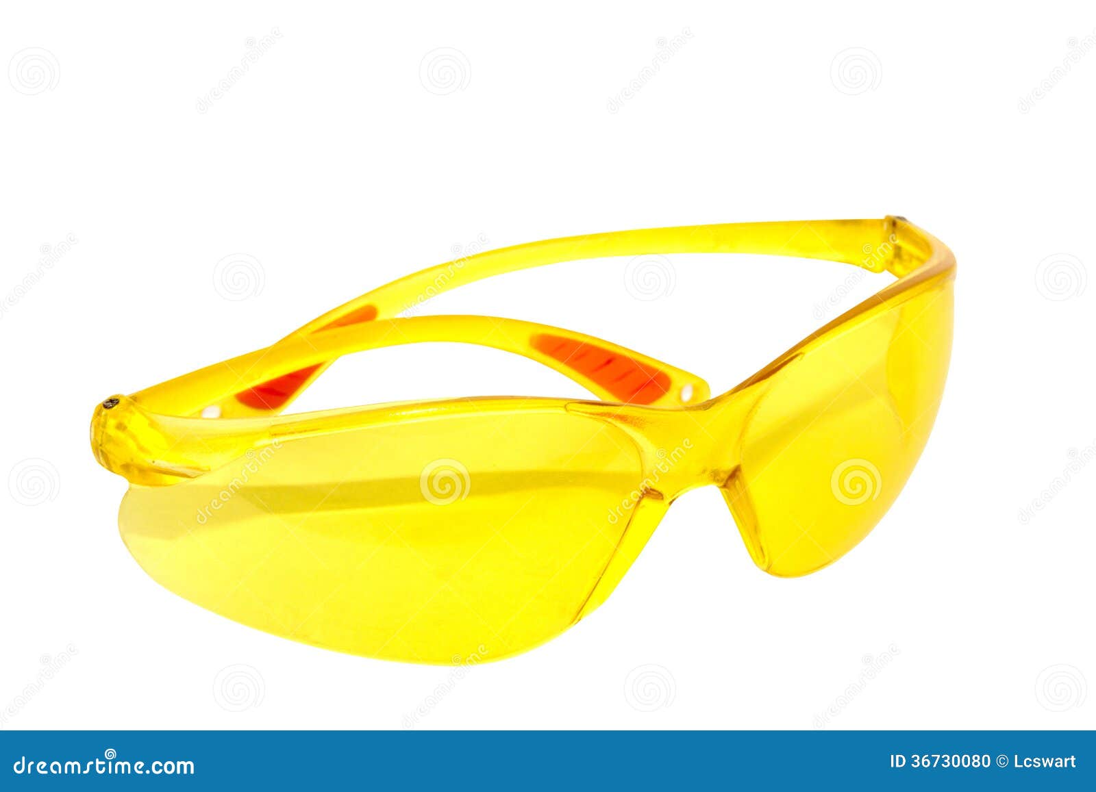 Pair of Bright Yellow Plastic Protective Glasses Stock Photo Image of