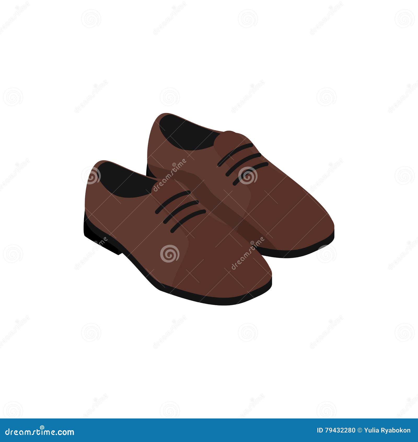 Pair of Brown Leather Shoes Icon Stock Vector - Illustration of pair ...