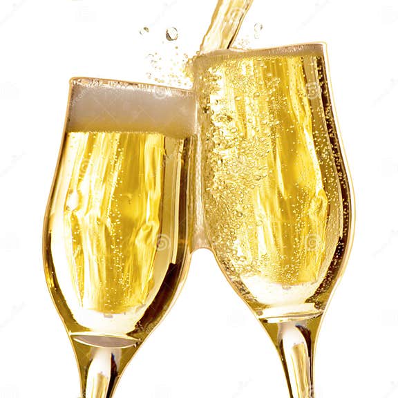 Pair of champagne flutes stock photo. Image of beverage 17153604