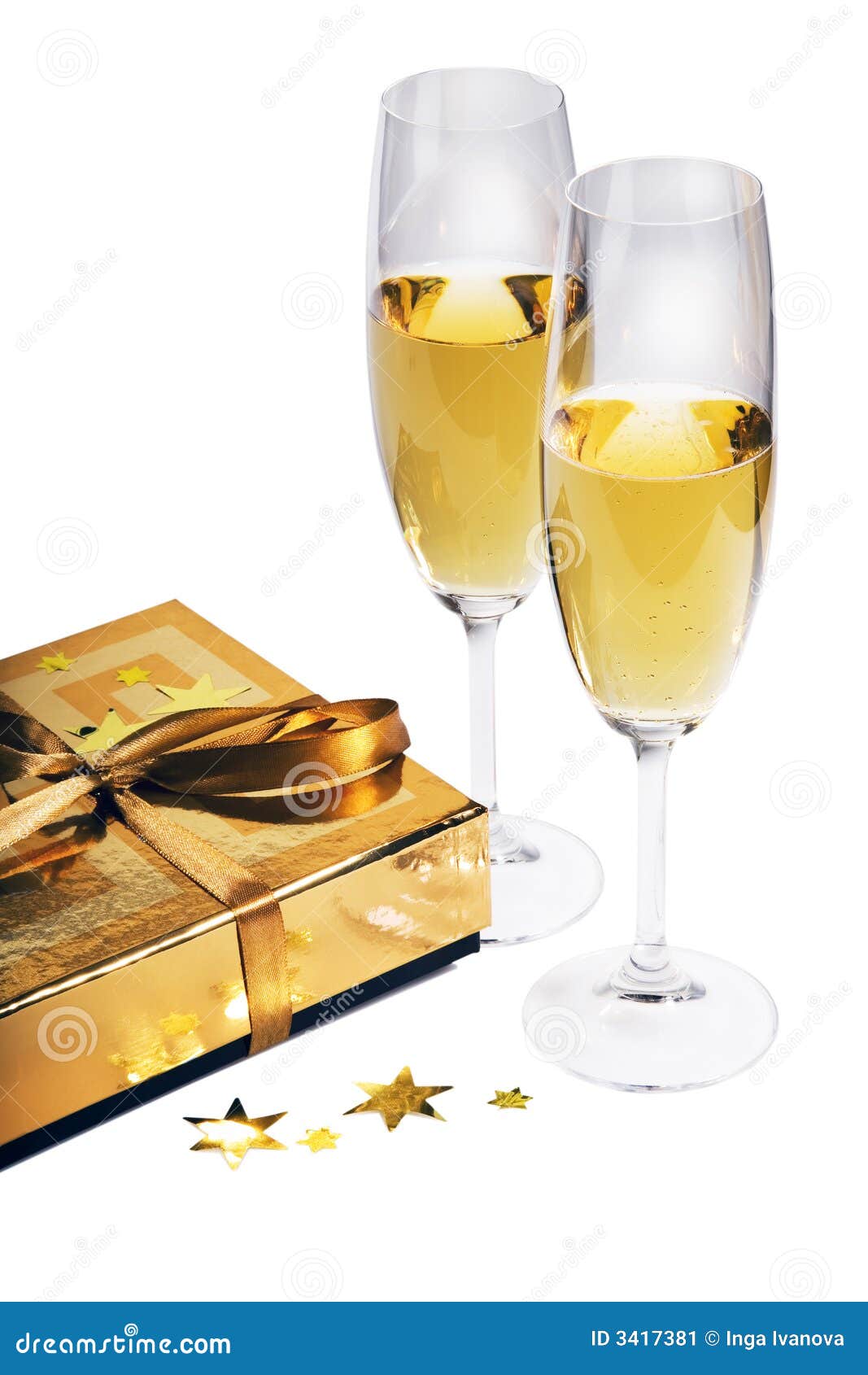 Pair of champagne flutes stock image. Image of special 3417381