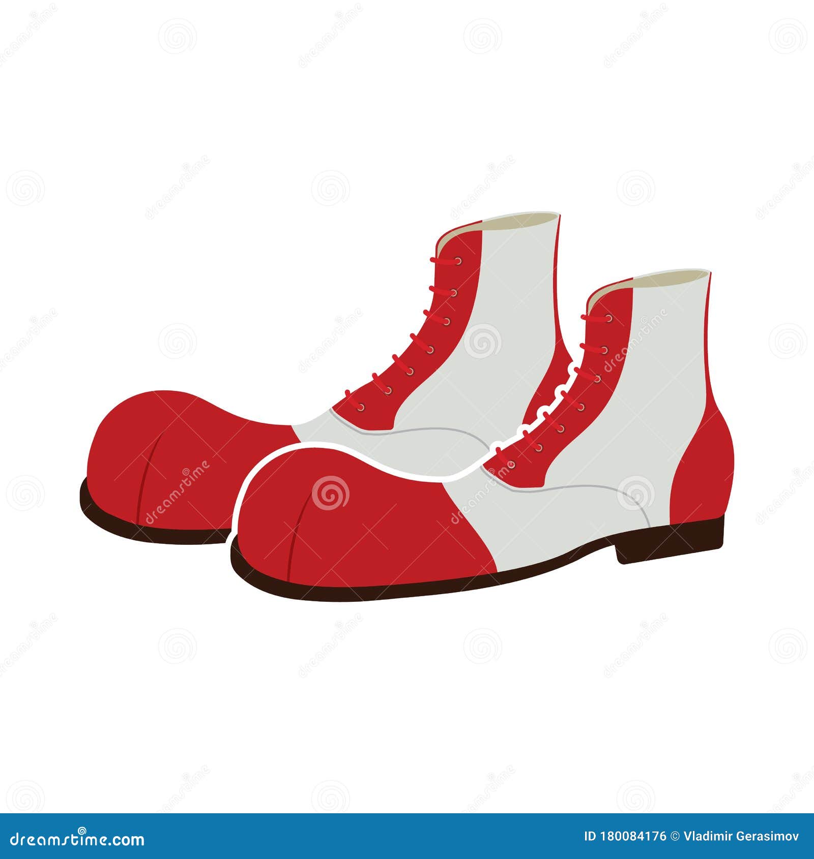 A Pair of Clown Shoes. Vector Illustration Stock Illustration ...