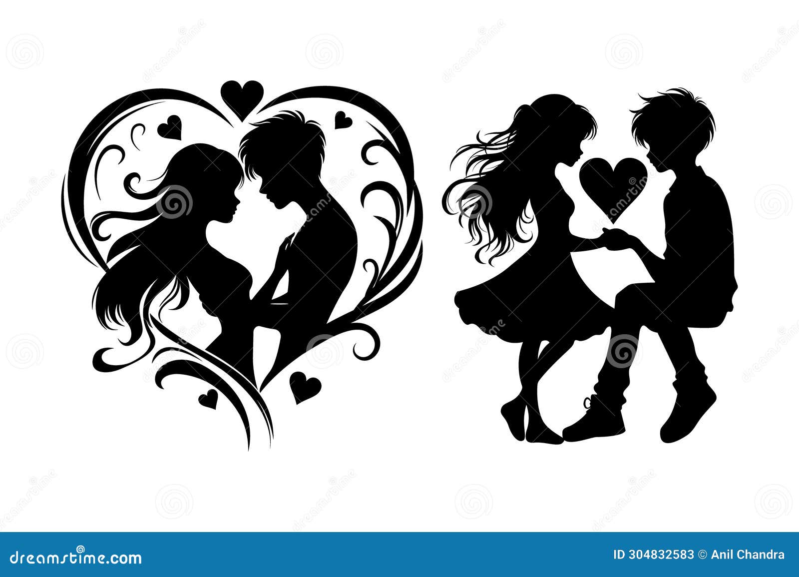 a pair couple loving  &  silhouetee