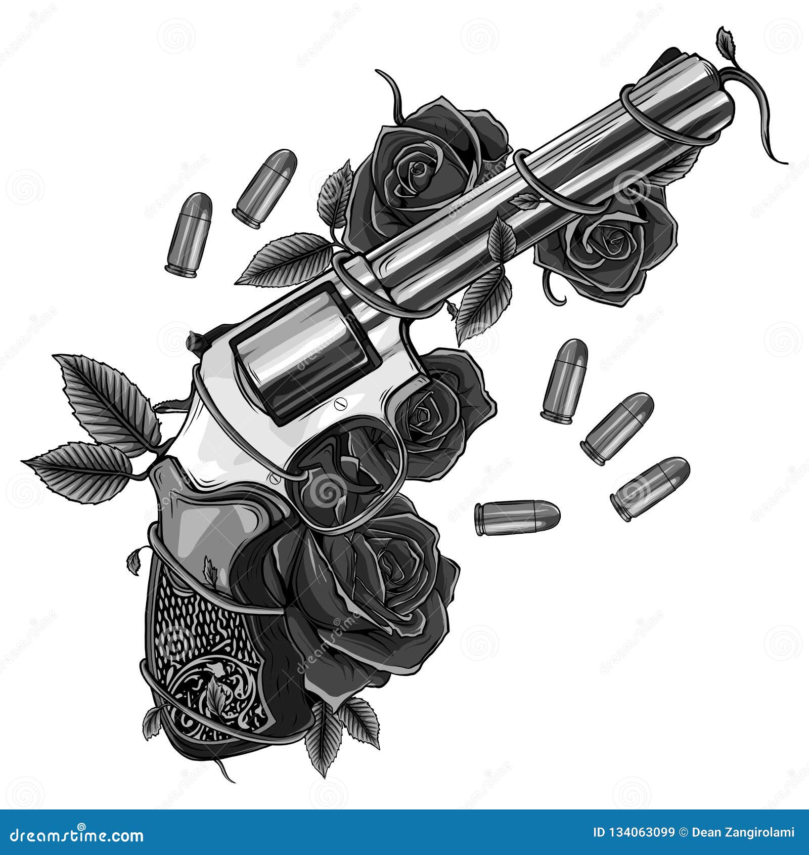 1450 Gun Rose Tattoo Images Stock Photos  Vectors  Shutterstock