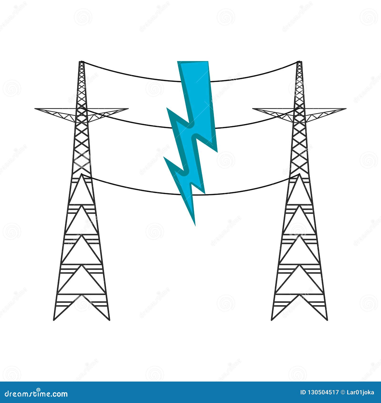 Pair of electrical towers stock vector. Illustration of electricity