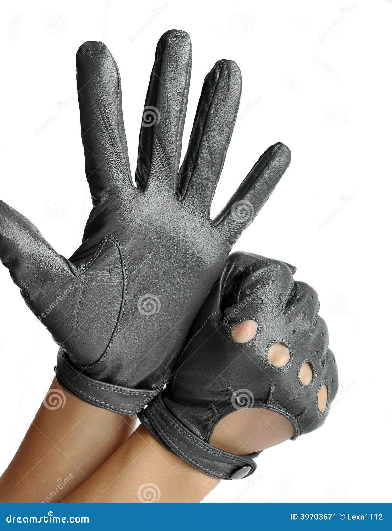 A Pair of Elegant Womens Leather Gloves Stock Image Image of punching