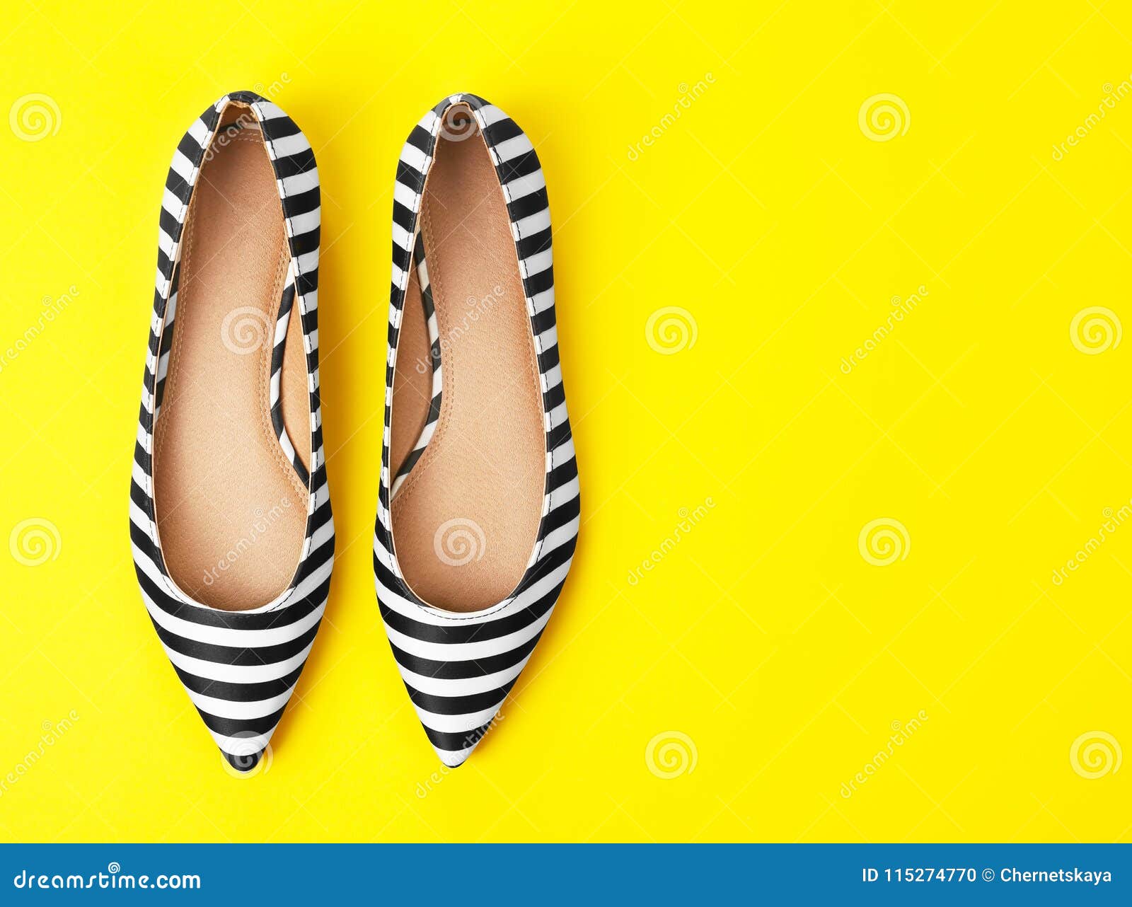 Pair of Female Shoes on Color Background Stock Photo - Image of shoes,  flats: 115274770